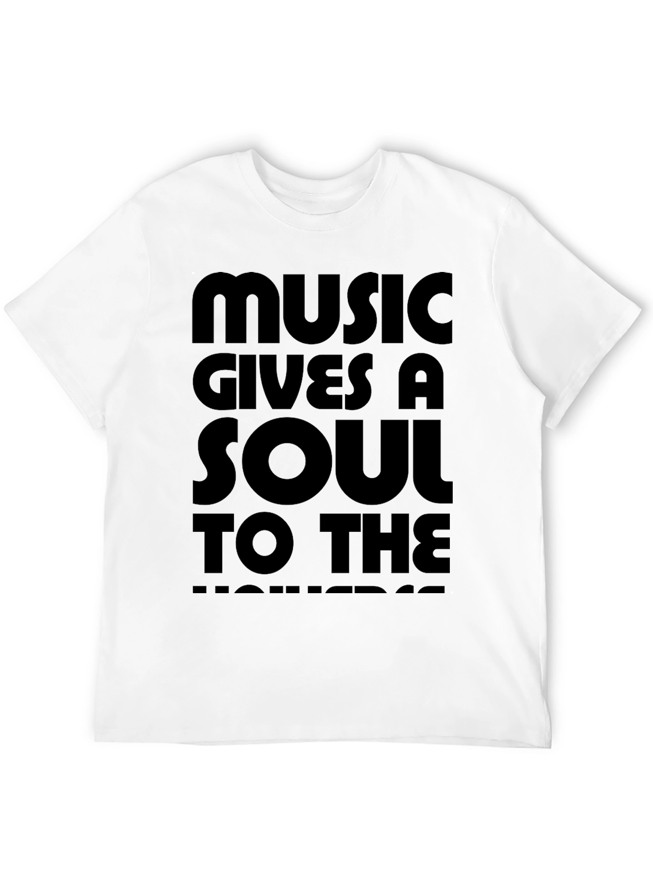 Music Gives a Soul to the Universe Black T-Shirt
