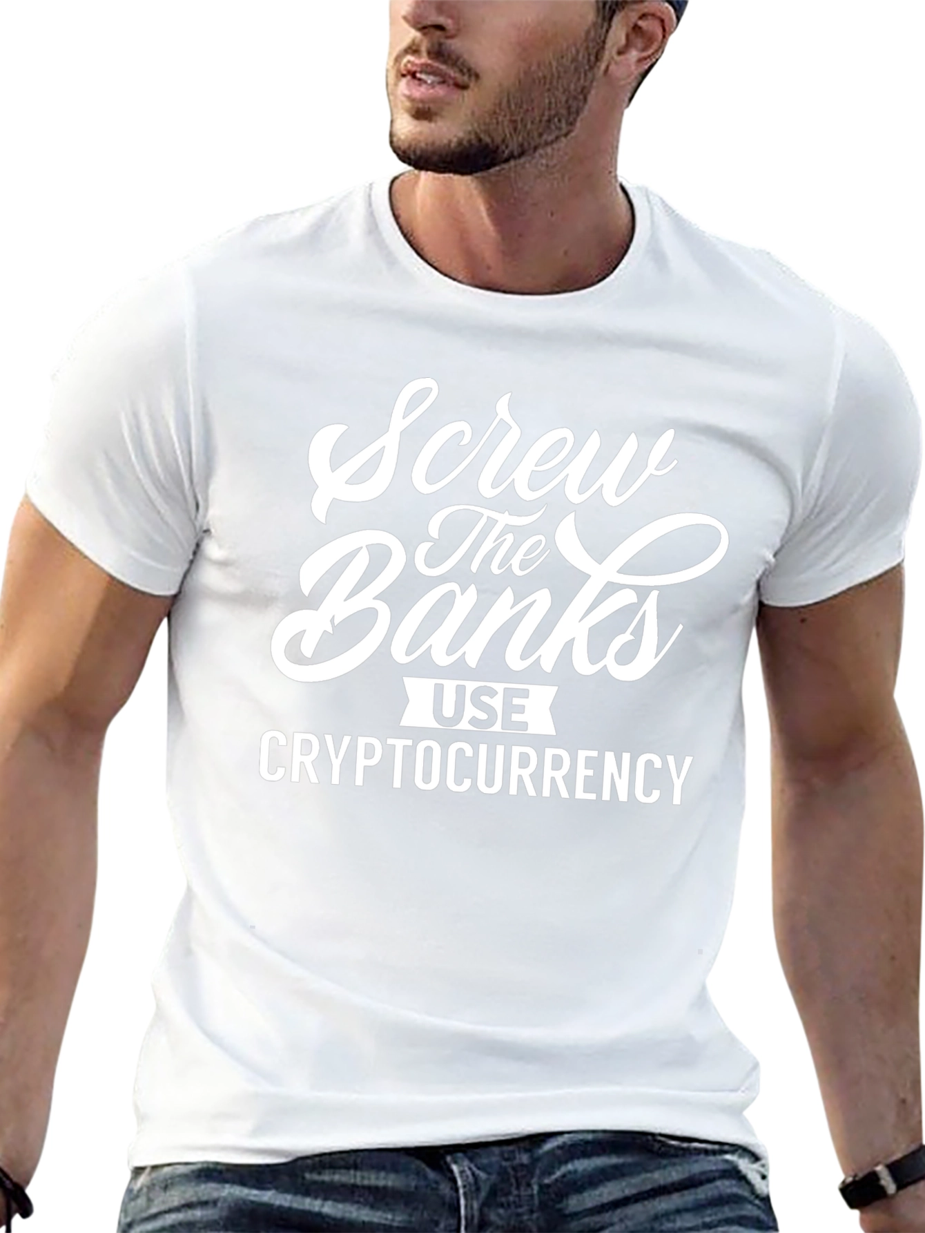 Screw the Banks Use Cryptocurrency Black T-Shirt