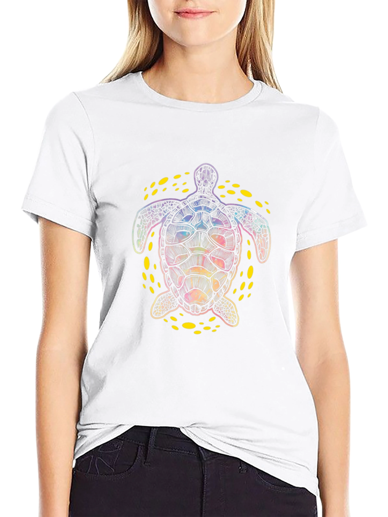 Turtle Graphic Tee - Black Cotton Comfort