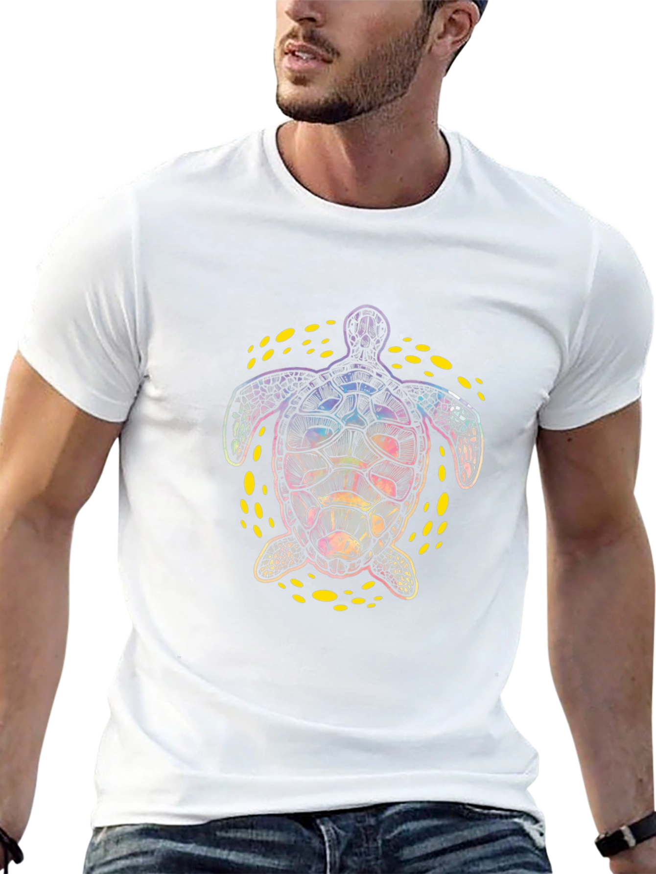 Turtle Graphic Tee - Black Cotton Comfort