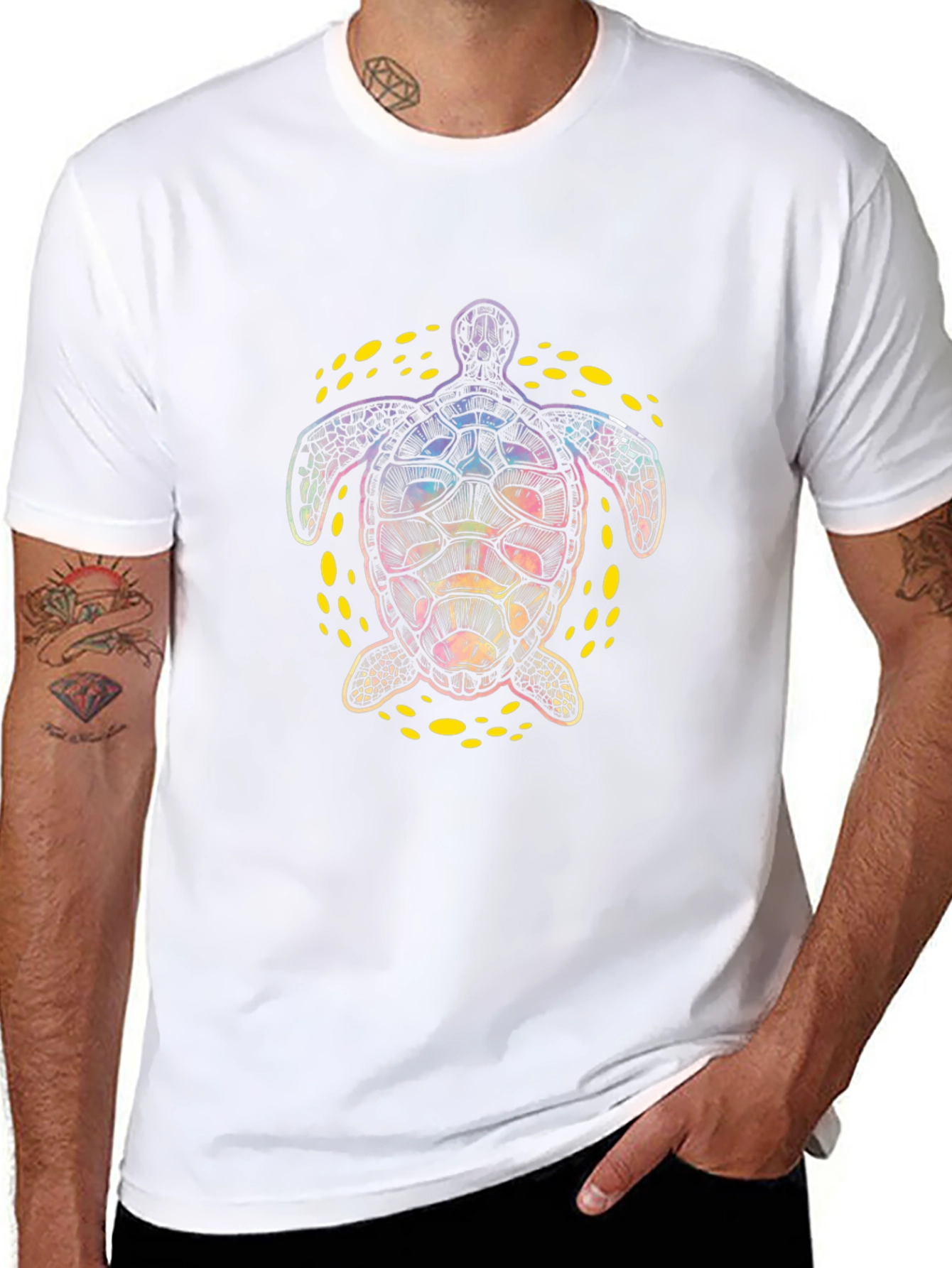 Turtle Graphic Tee - Black Cotton Comfort
