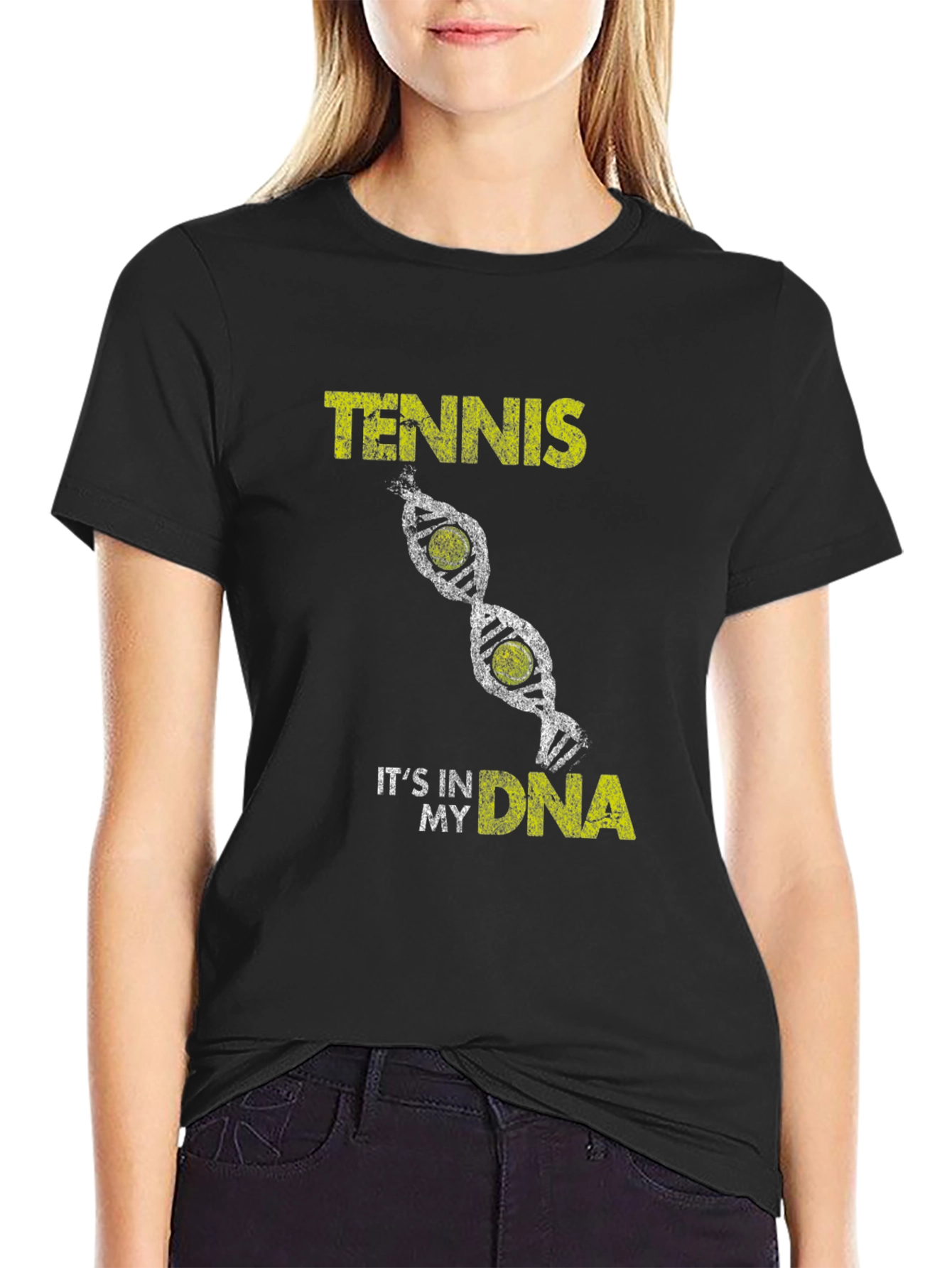 Tennis in My DNA Graphic Tee - Black