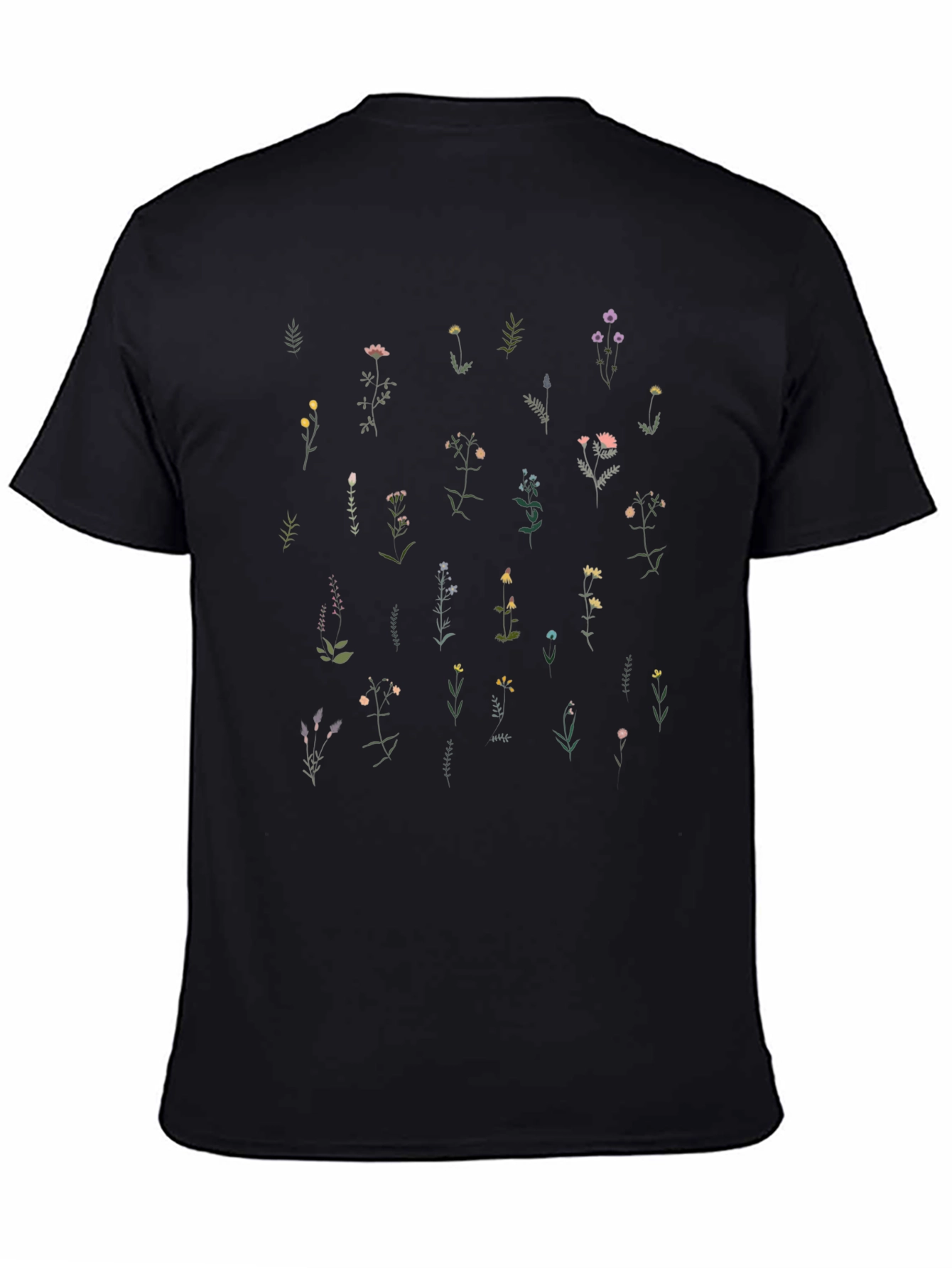 Wildflower Print Black T-Shirt