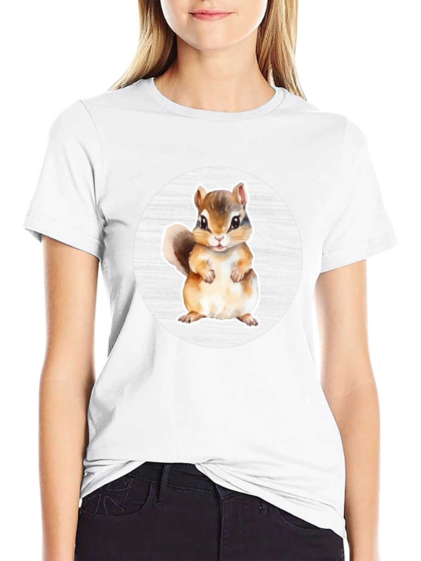 Cute Chipmunk Graphic Tee - Soft Cotton Blend