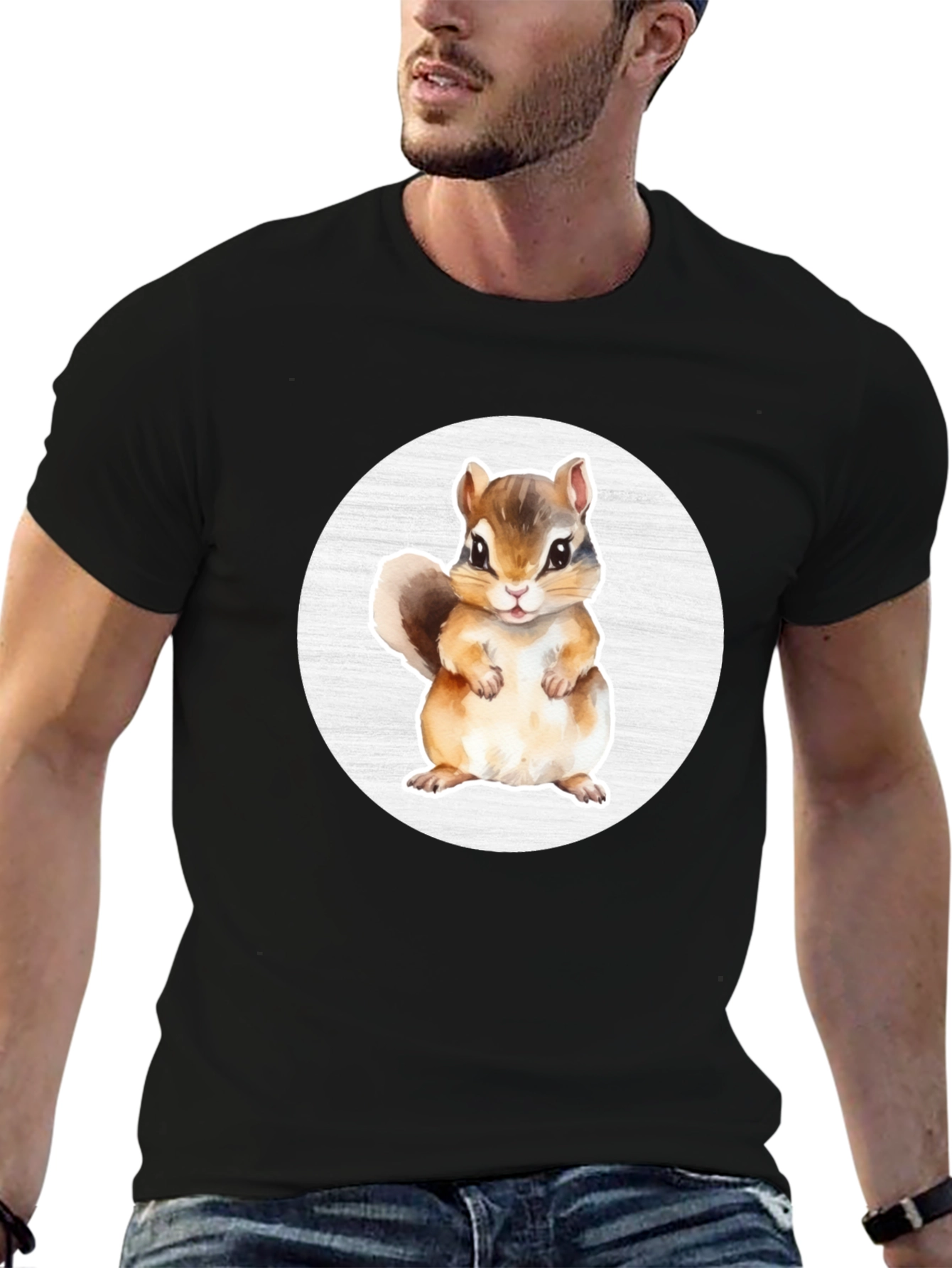 Cute Chipmunk Graphic Tee - Soft Cotton Blend