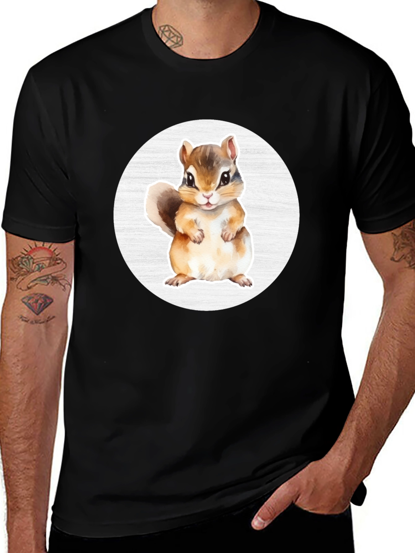 Cute Chipmunk Graphic Tee - Soft Cotton Blend