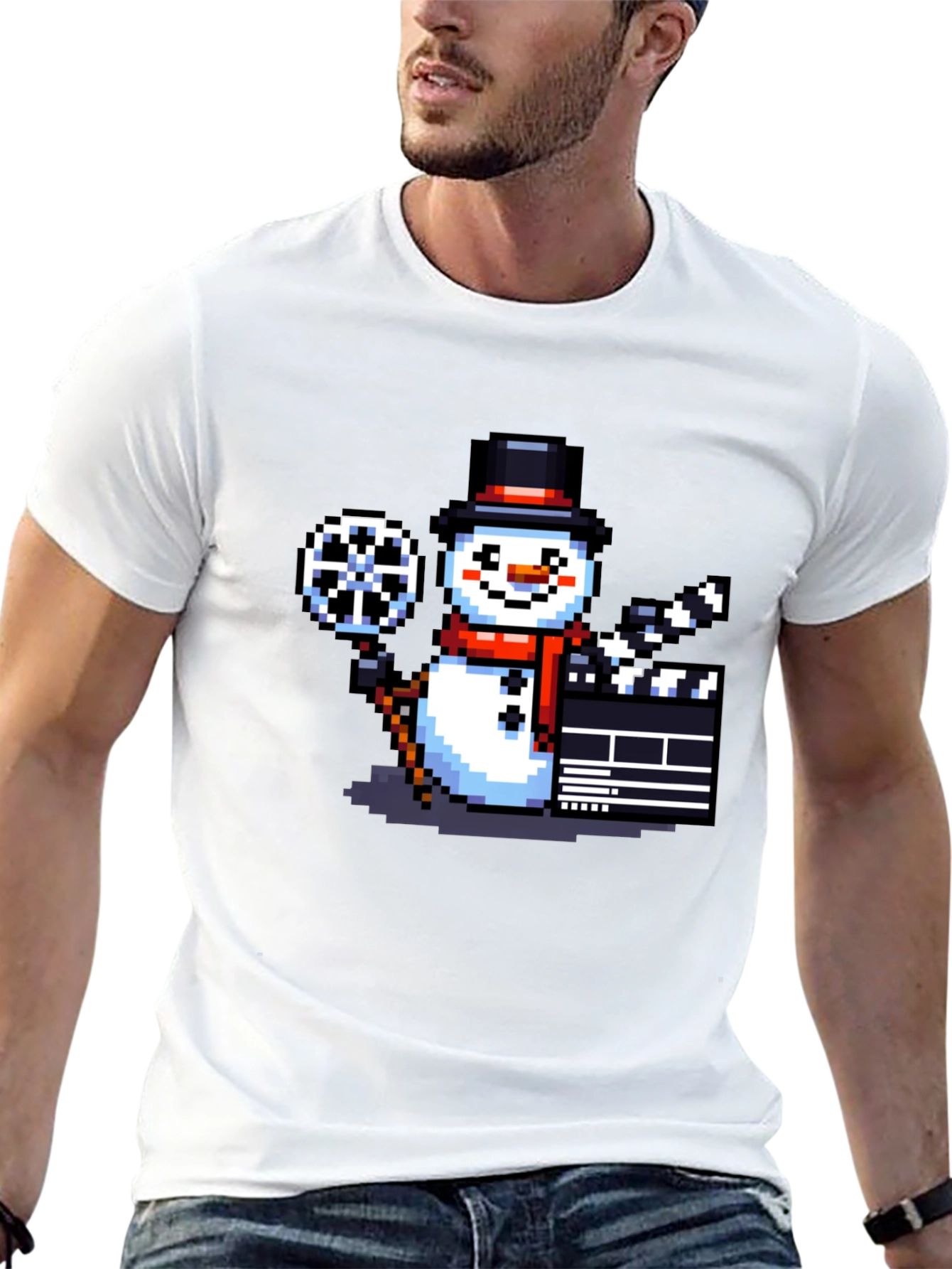 Pixel Snowman Movie T-Shirt