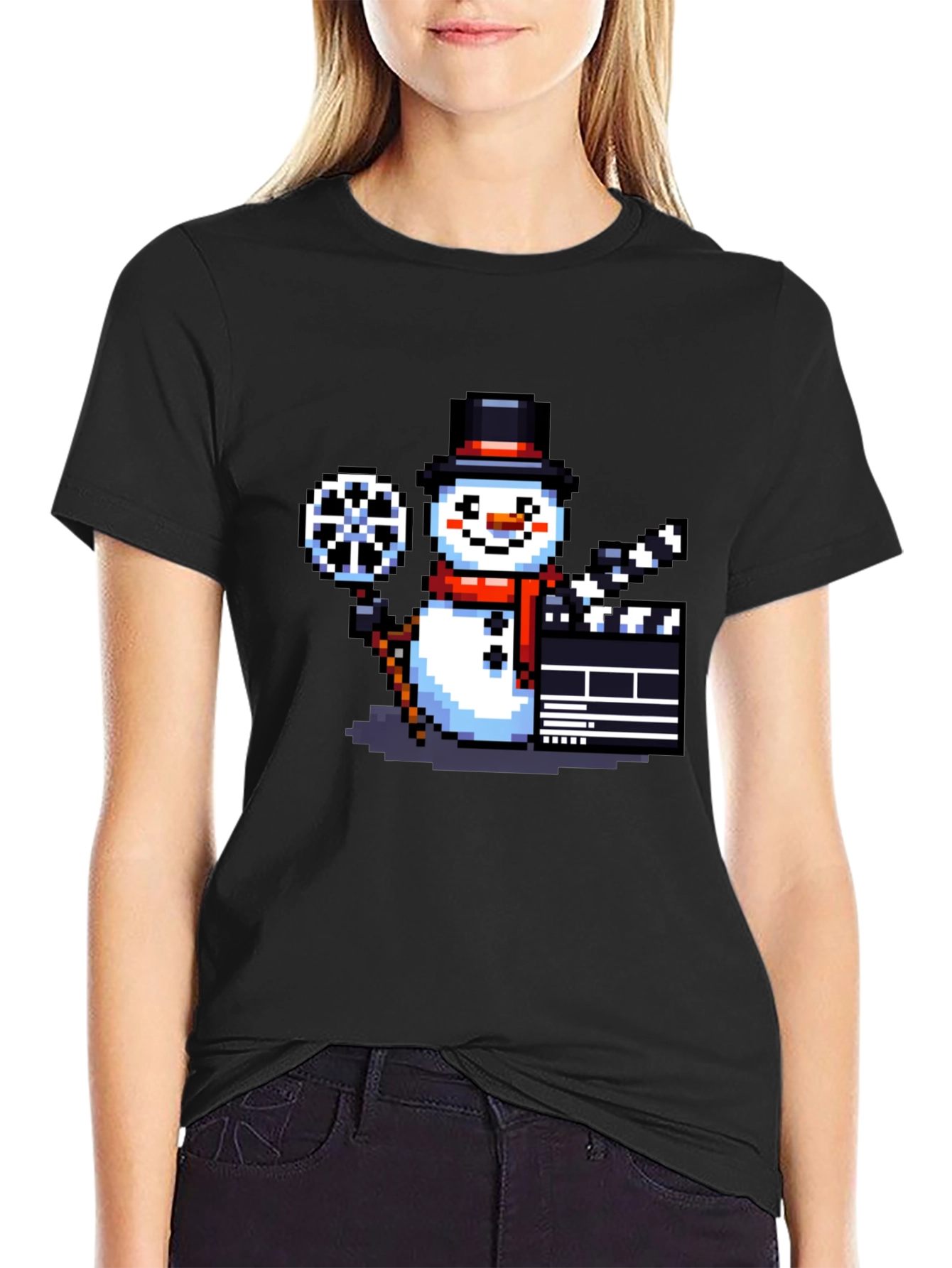 Pixel Snowman Movie T-Shirt