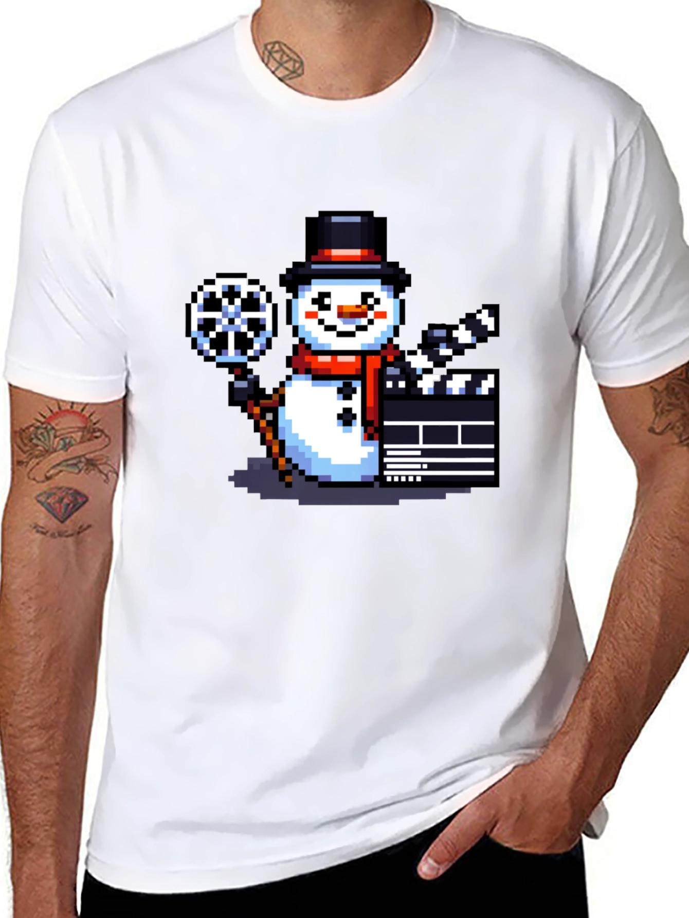 Pixel Snowman Movie T-Shirt