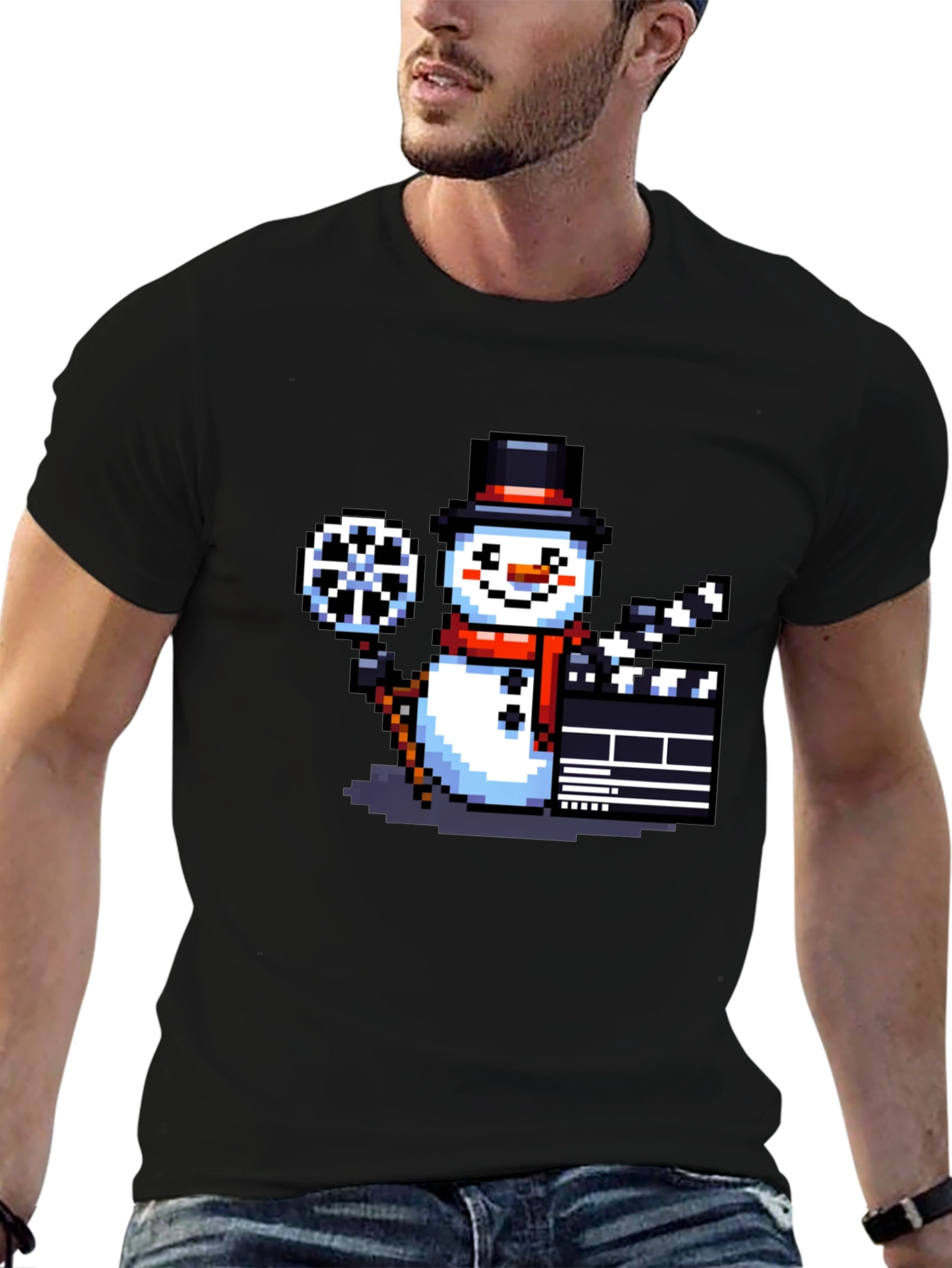 Pixel Snowman Movie T-Shirt