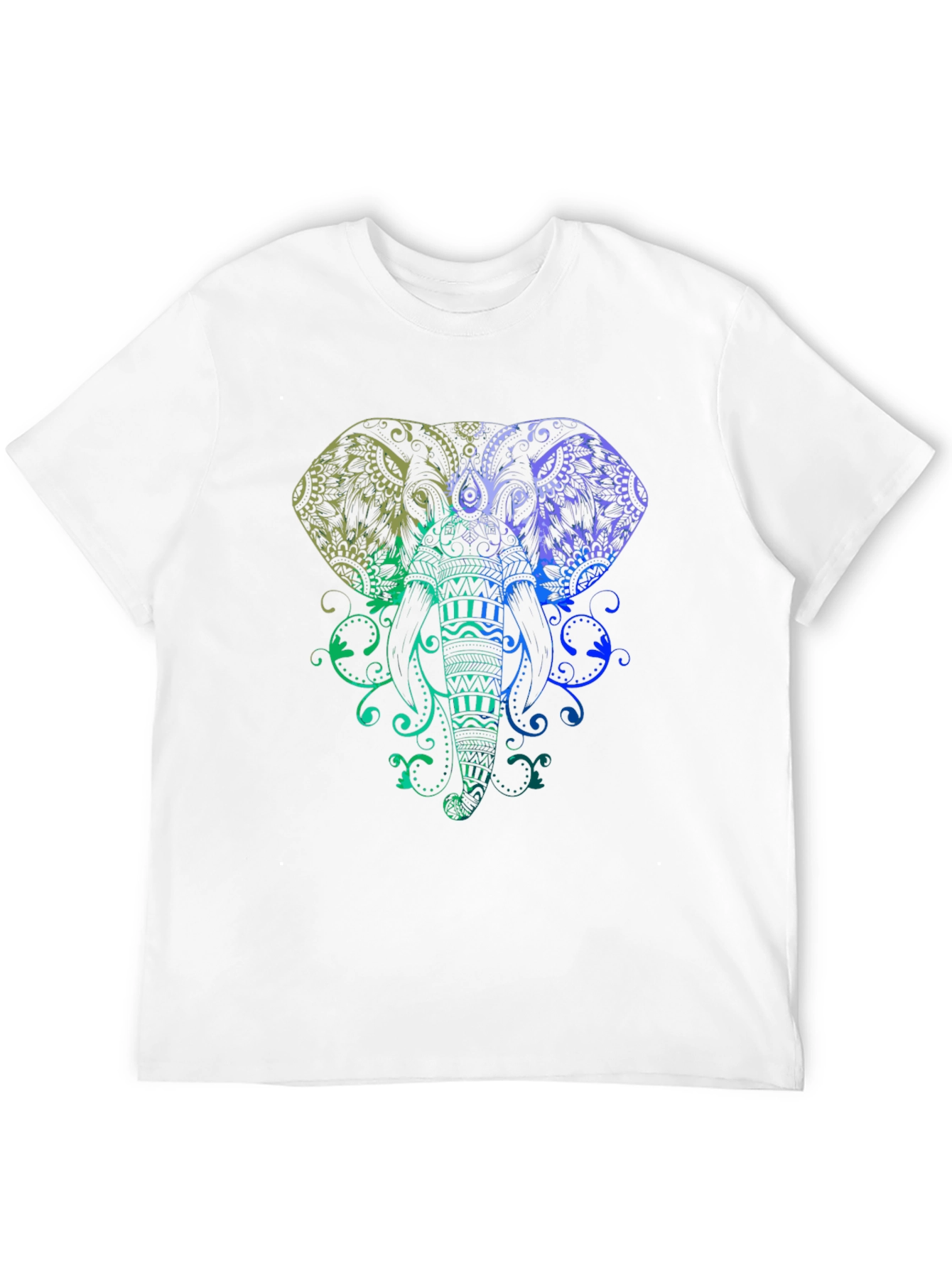 Elephant Mandala Graphic Tee - Stylish Mens Black T-Shirt