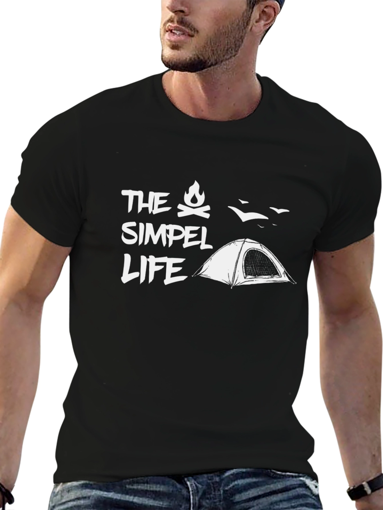 The Simple Life Camping T-Shirt - Black