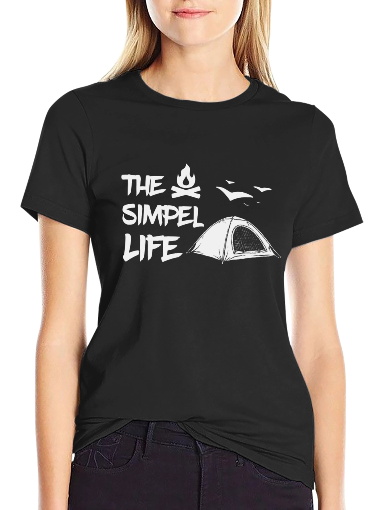 The Simple Life Camping T-Shirt - Black