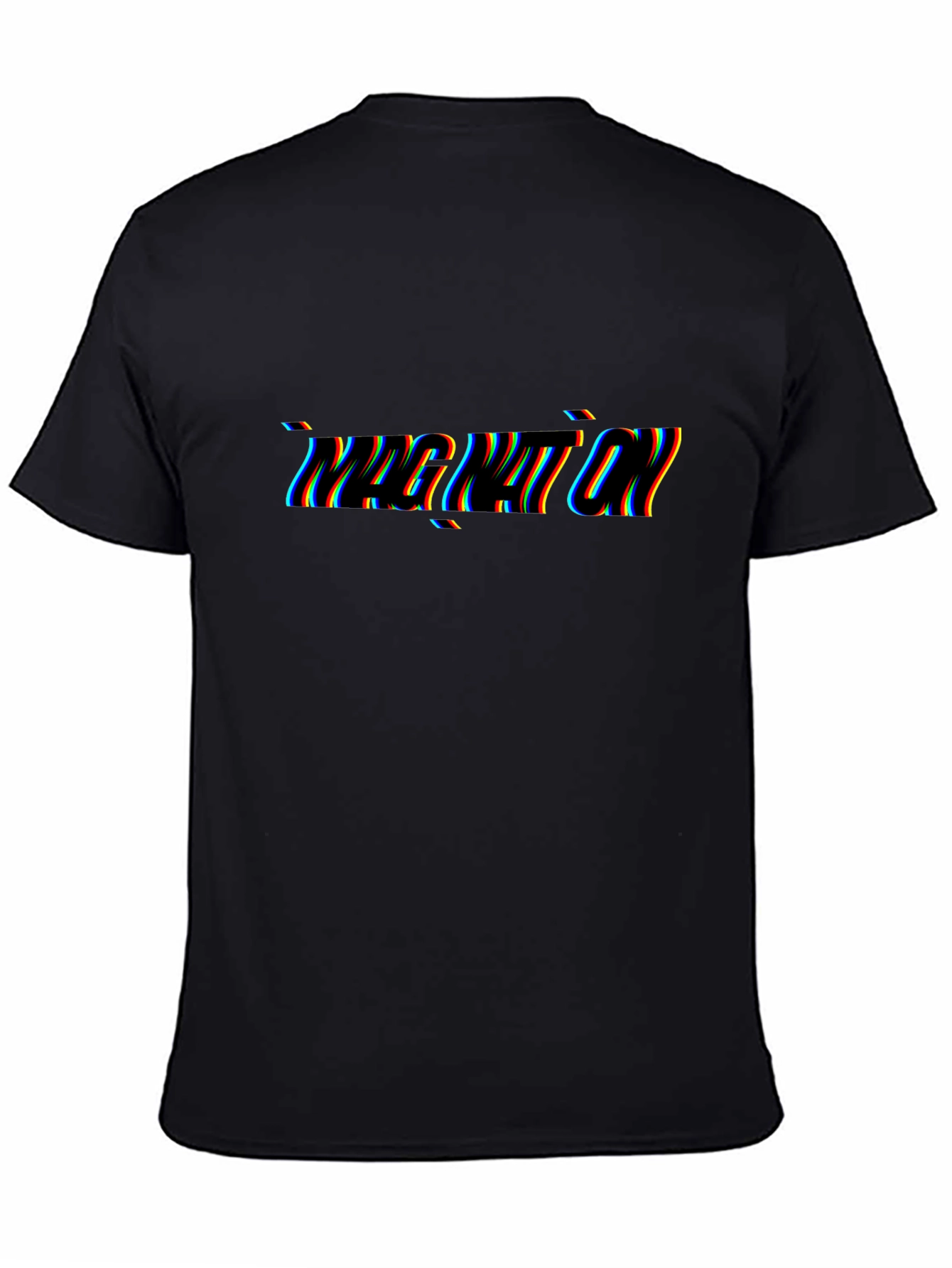 Black T-Shirt with Imagination Glitch Text
