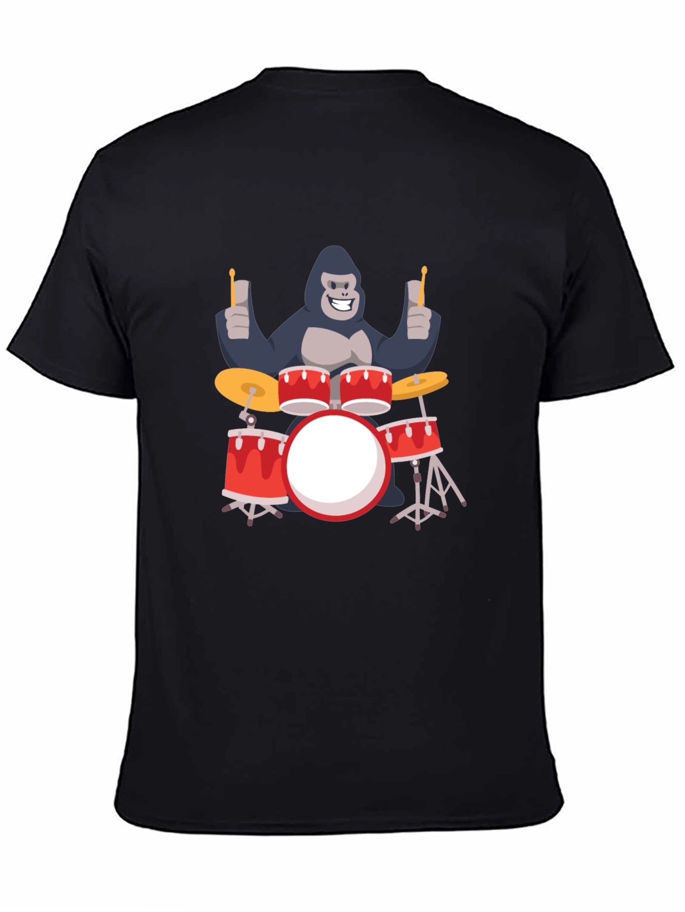 Gorilla Drummer T-Shirt - Black