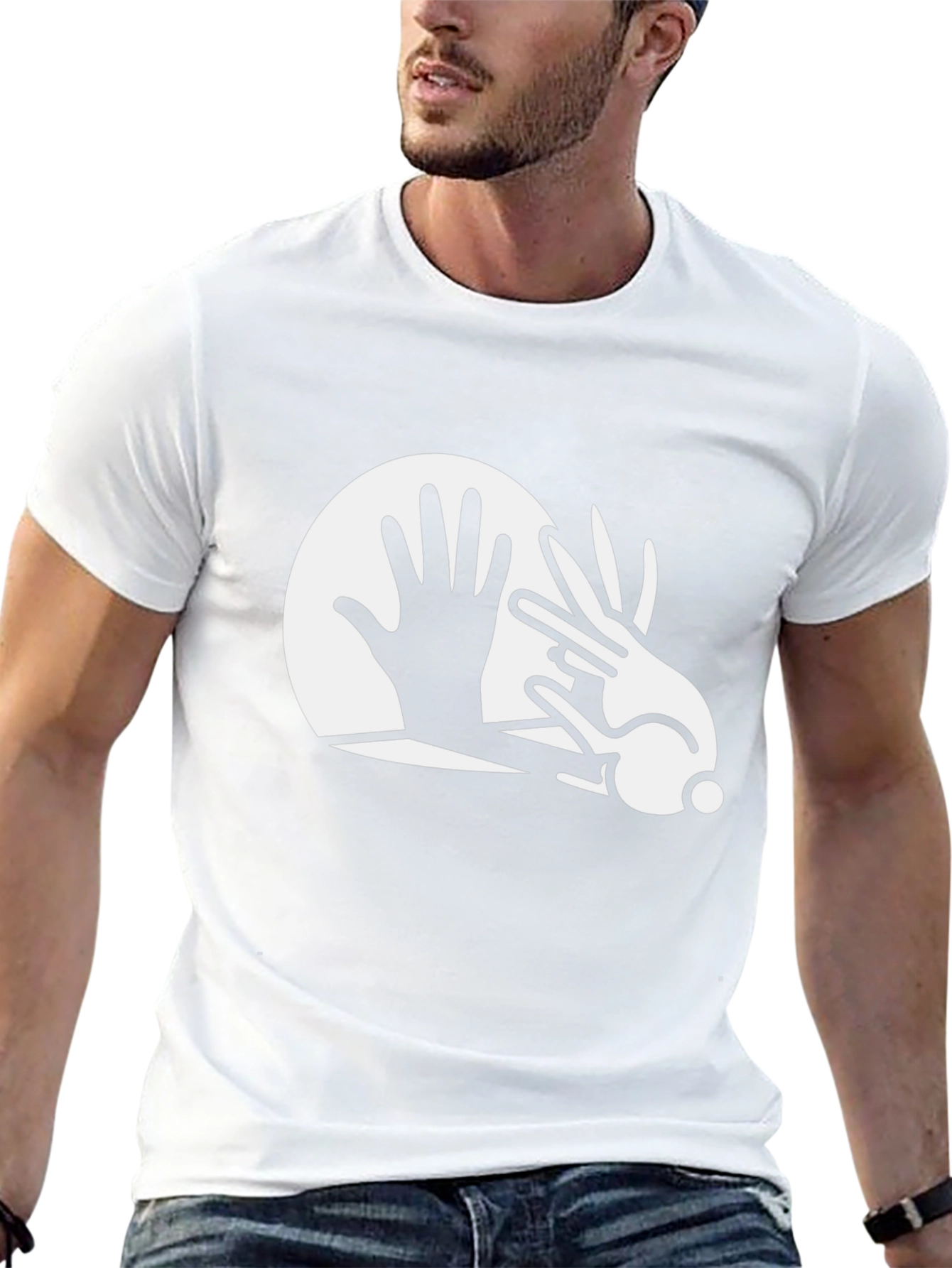 Rabbit Hand Shadow Art Black T-Shirt