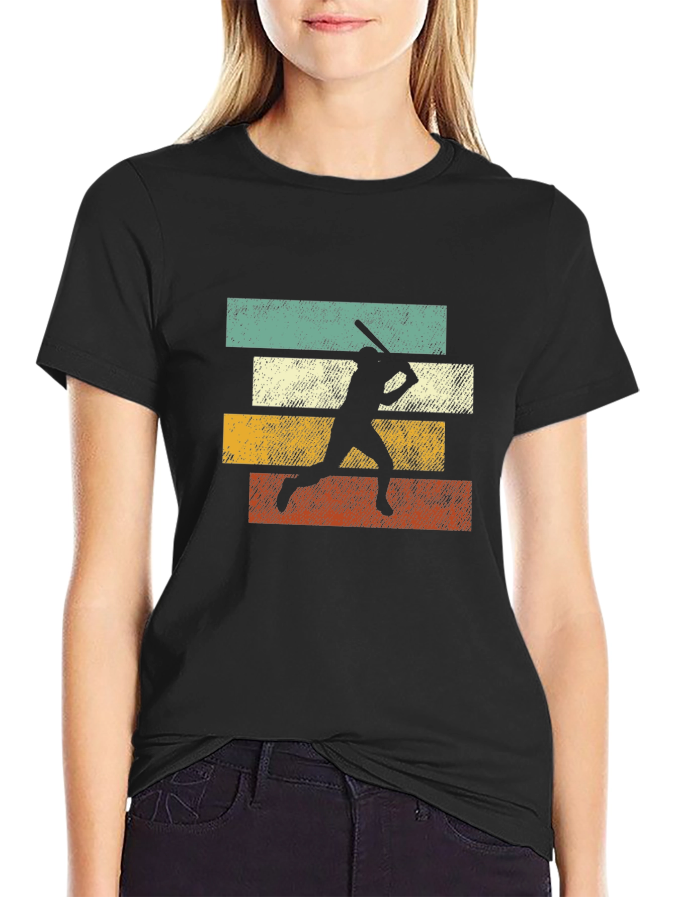 Retro Baseball Silhouette Graphic Tee