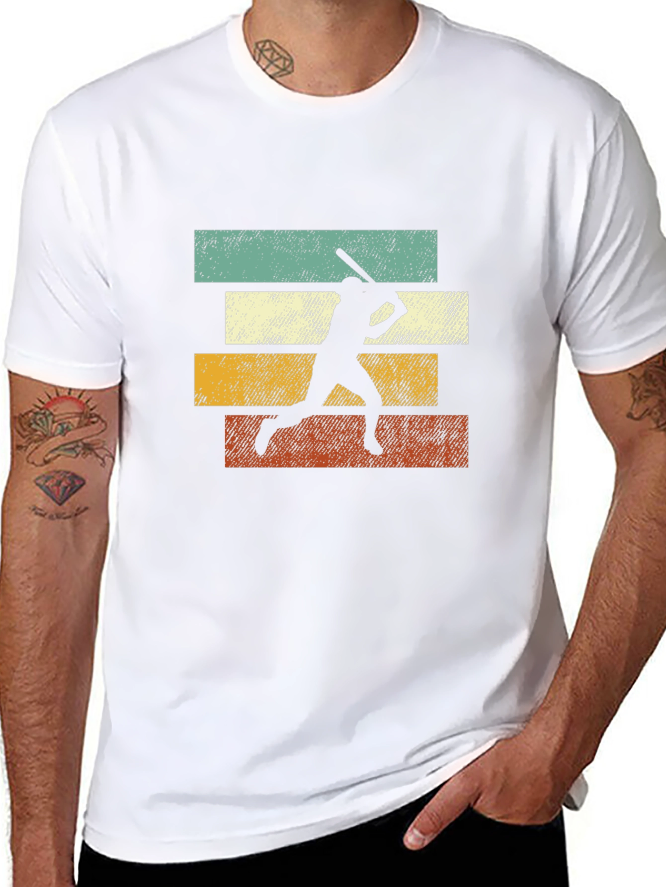 Retro Baseball Silhouette Graphic Tee
