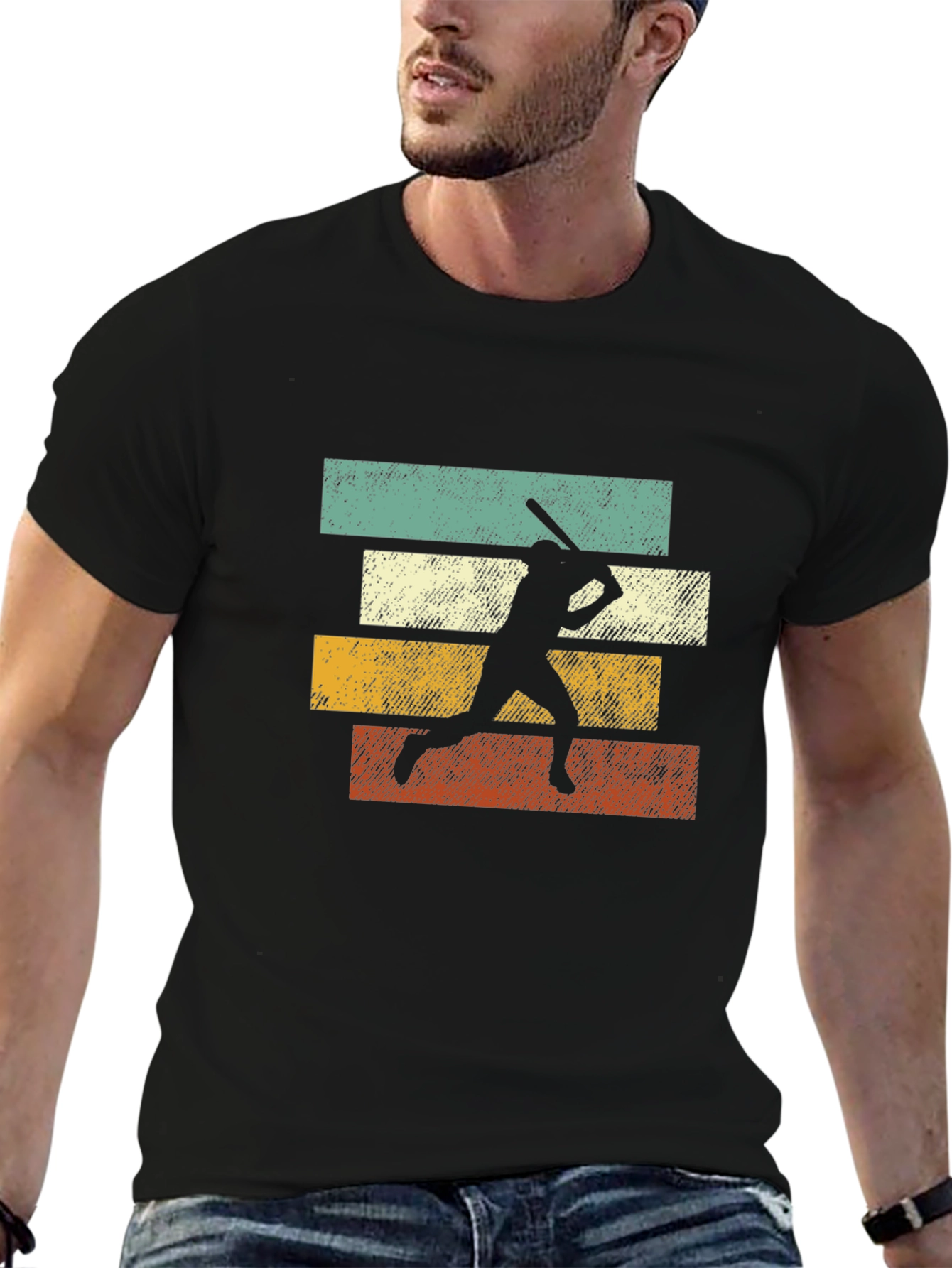 Retro Baseball Silhouette Graphic Tee