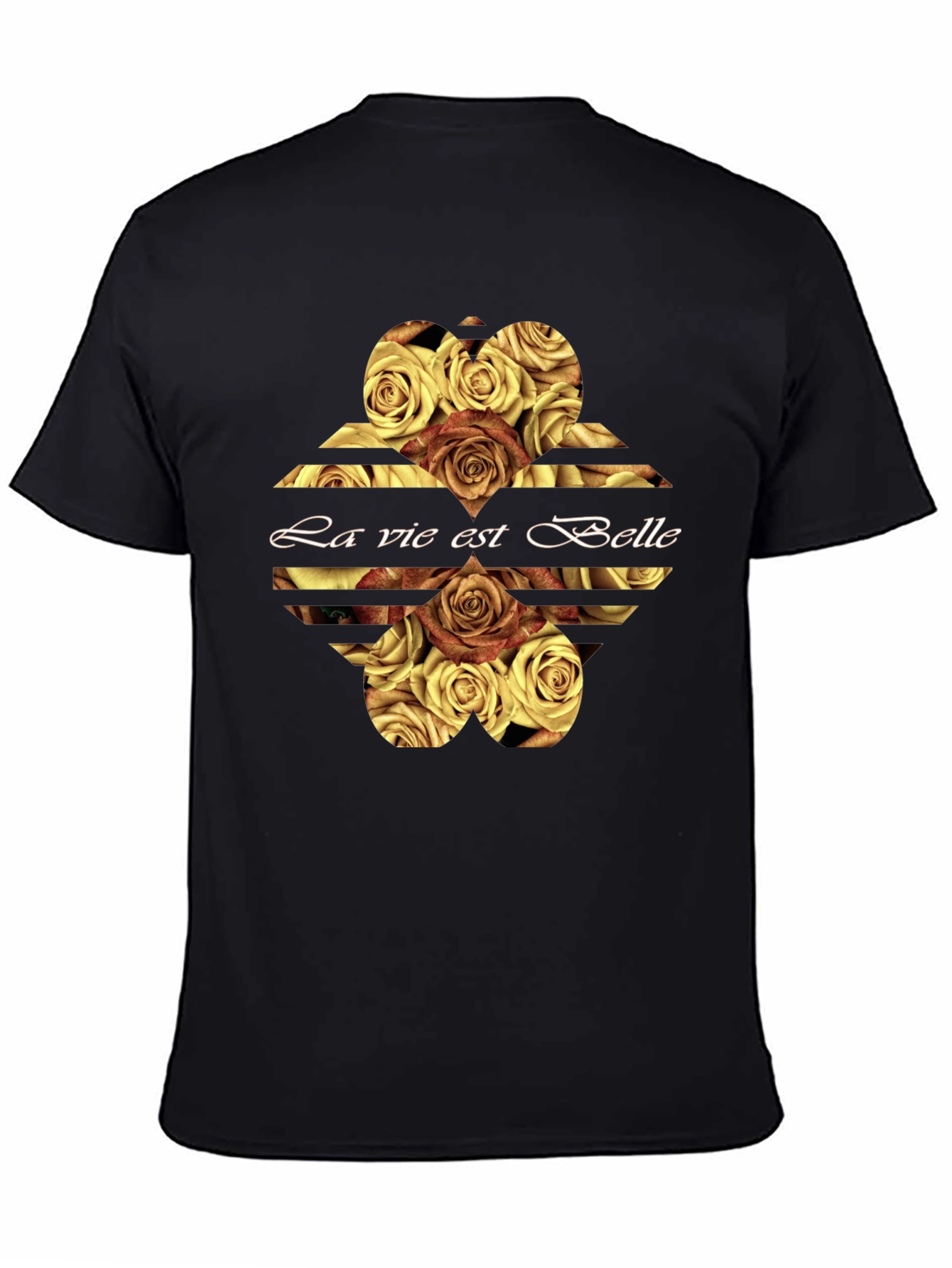 La Vie Est Belle Roses Graphic Tee - Black