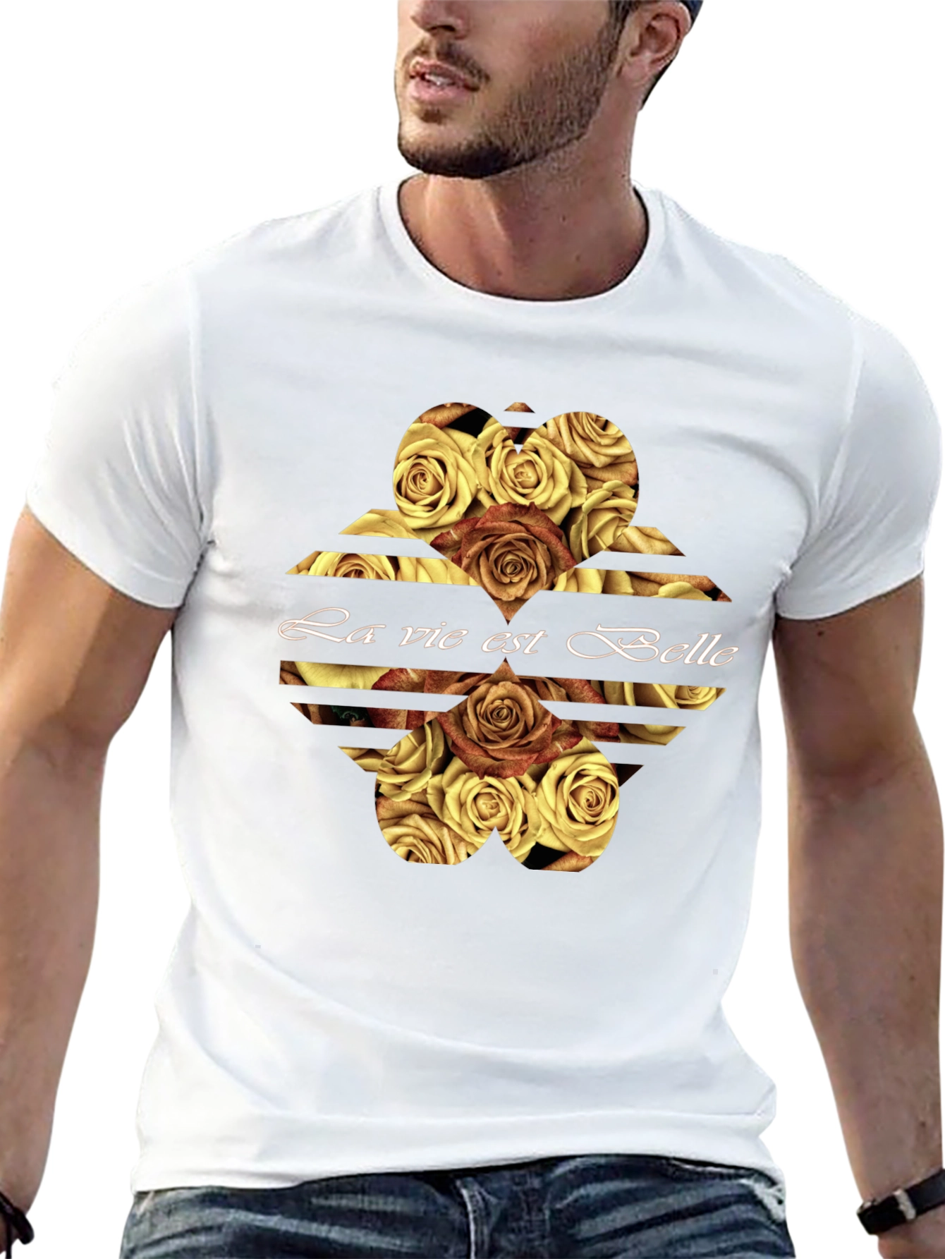 La Vie Est Belle Roses Graphic Tee - Black