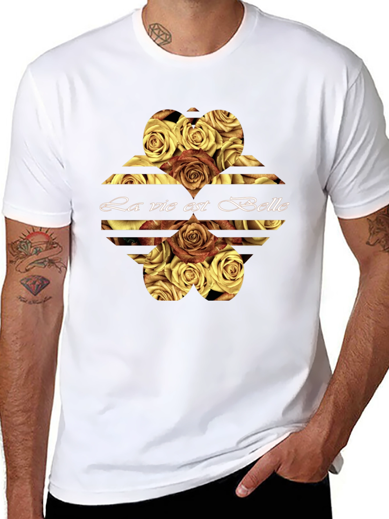 La Vie Est Belle Roses Graphic Tee - Black