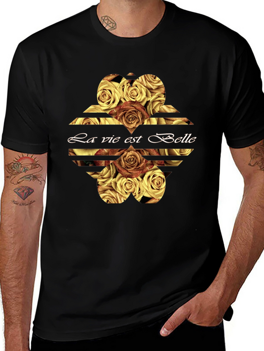 La Vie Est Belle Roses Graphic Tee - Black