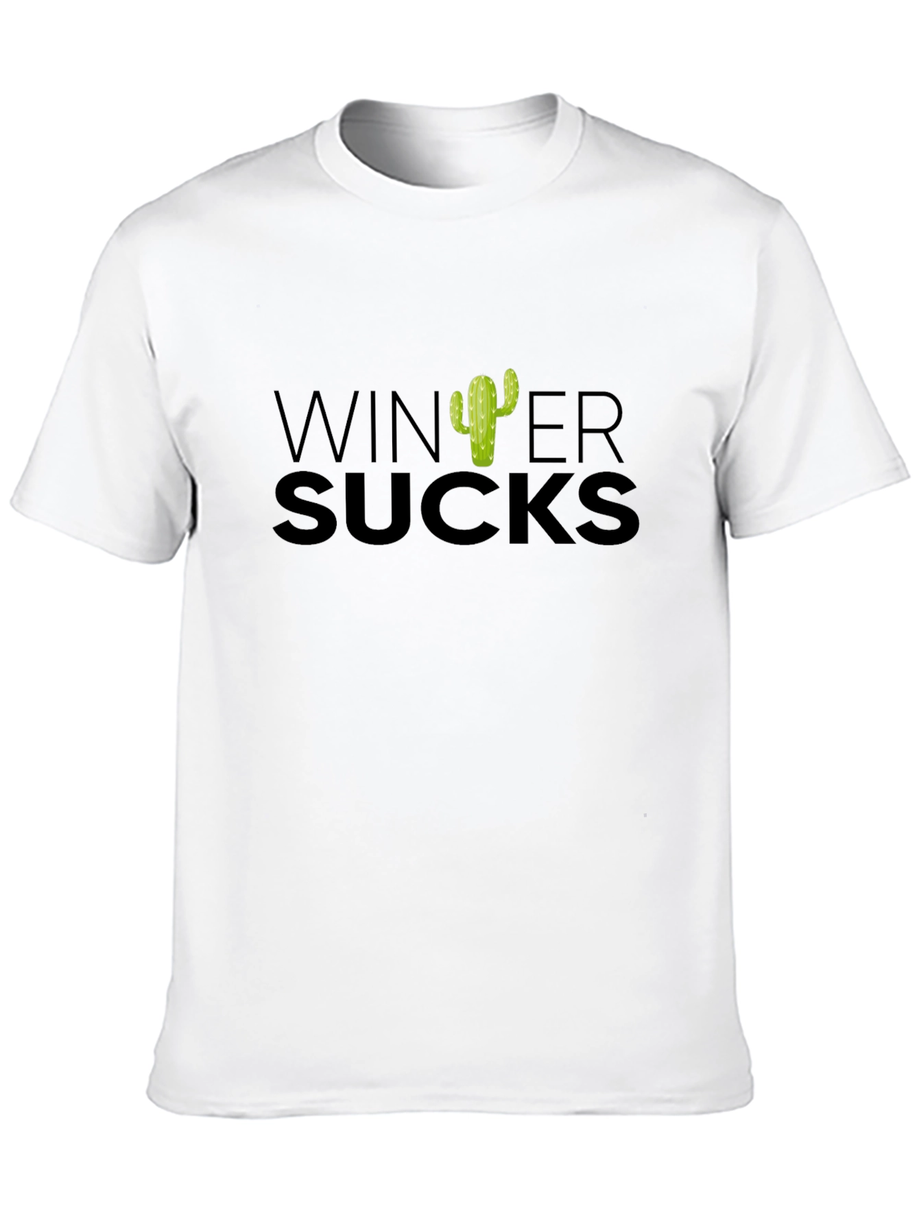 Winter Sucks Cactus T-Shirt - Black Cotton Tee