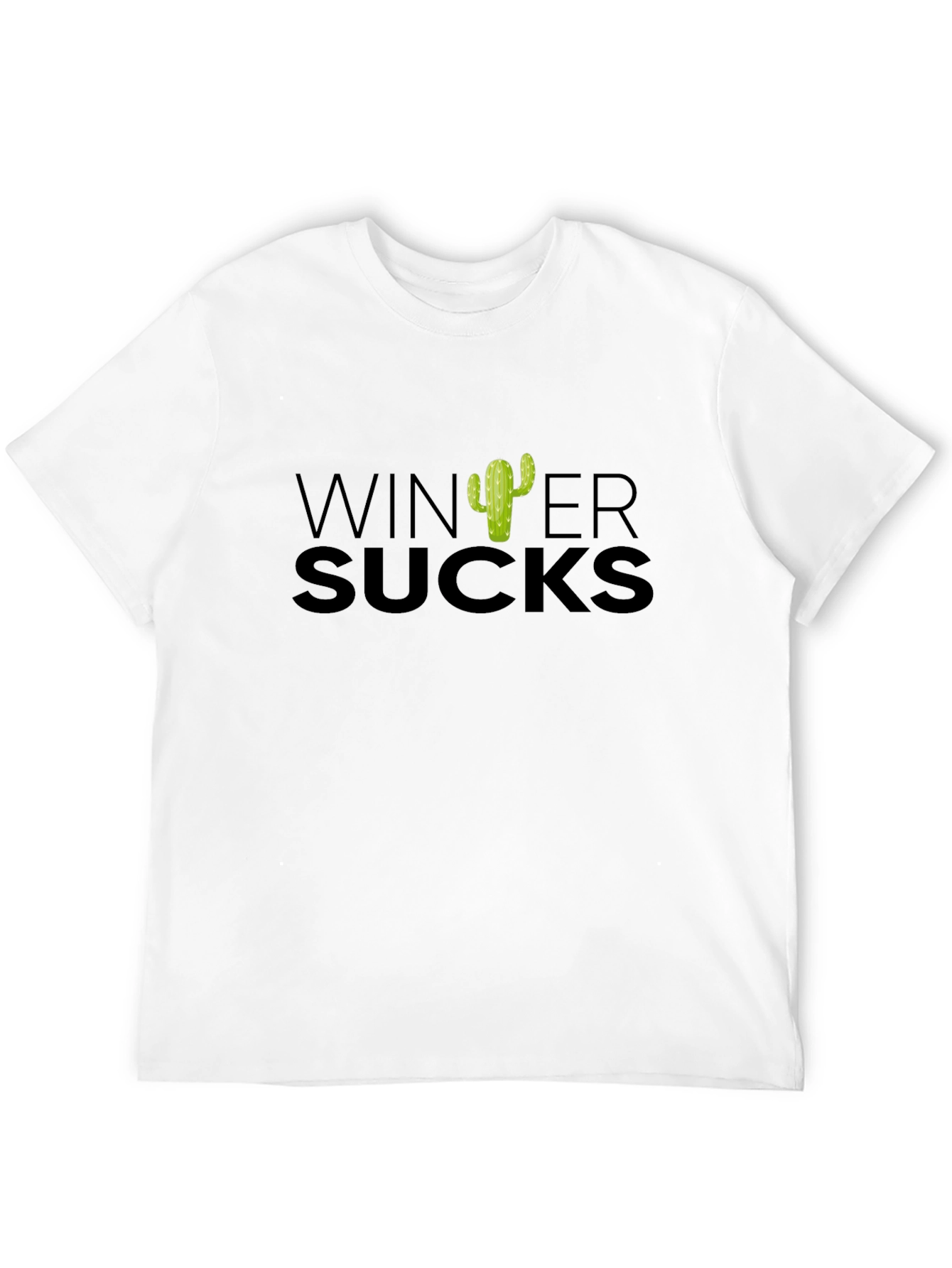 Winter Sucks Cactus T-Shirt - Black Cotton Tee