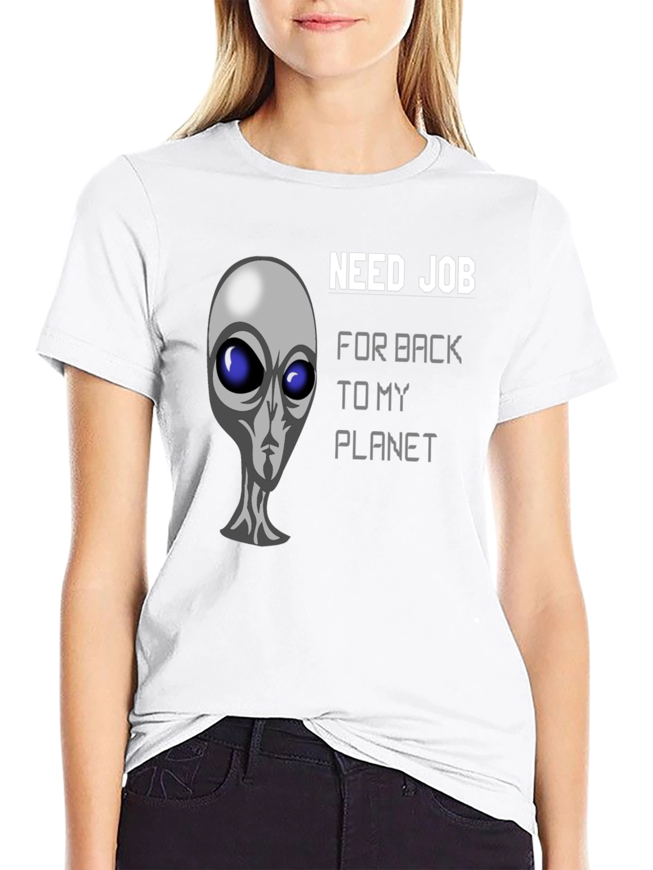 Need Job Alien Graphic Black T-Shirt