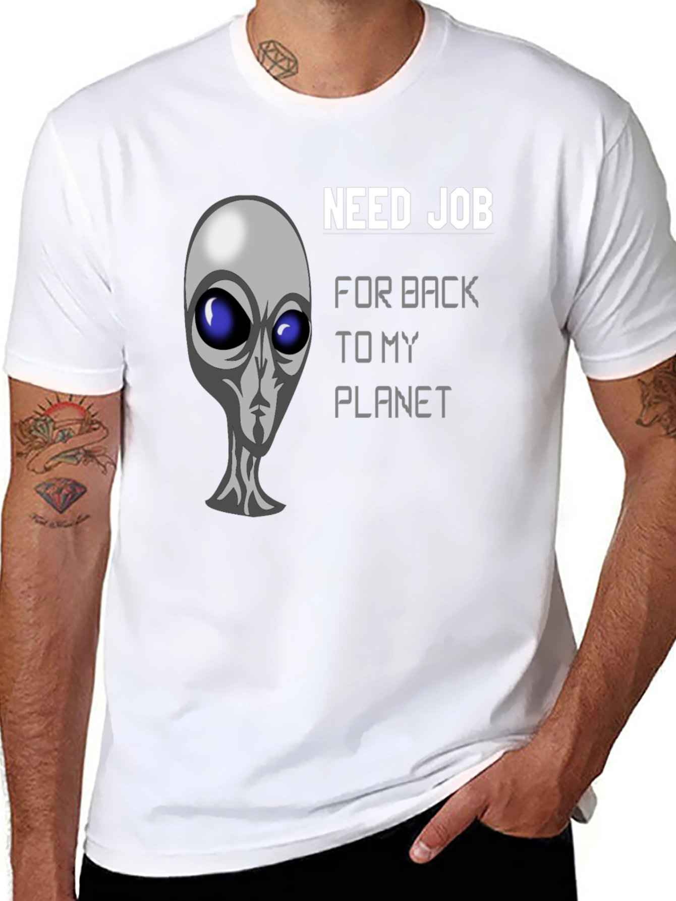 Need Job Alien Graphic Black T-Shirt