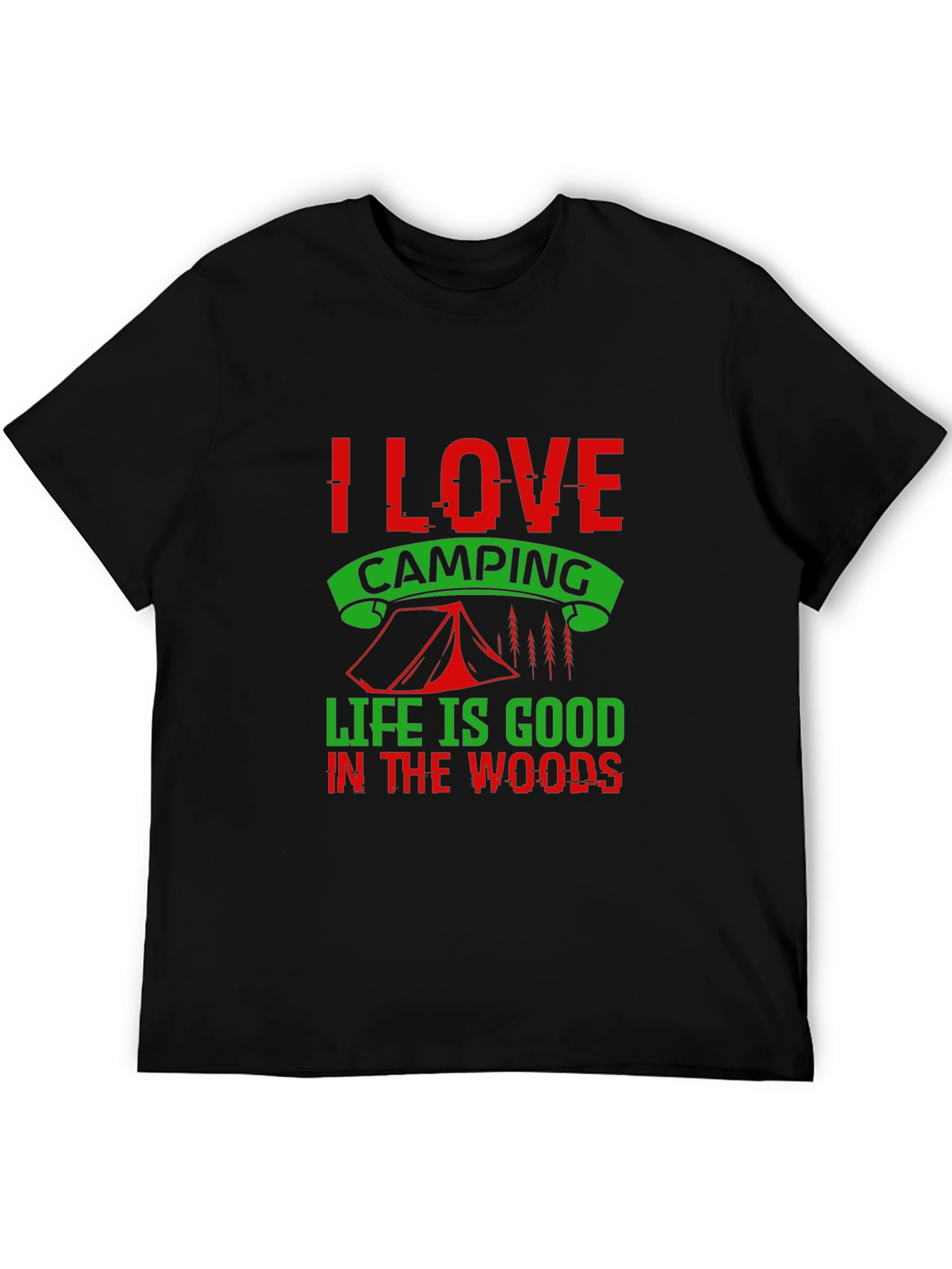 I Love Camping Graphic Tee - Black