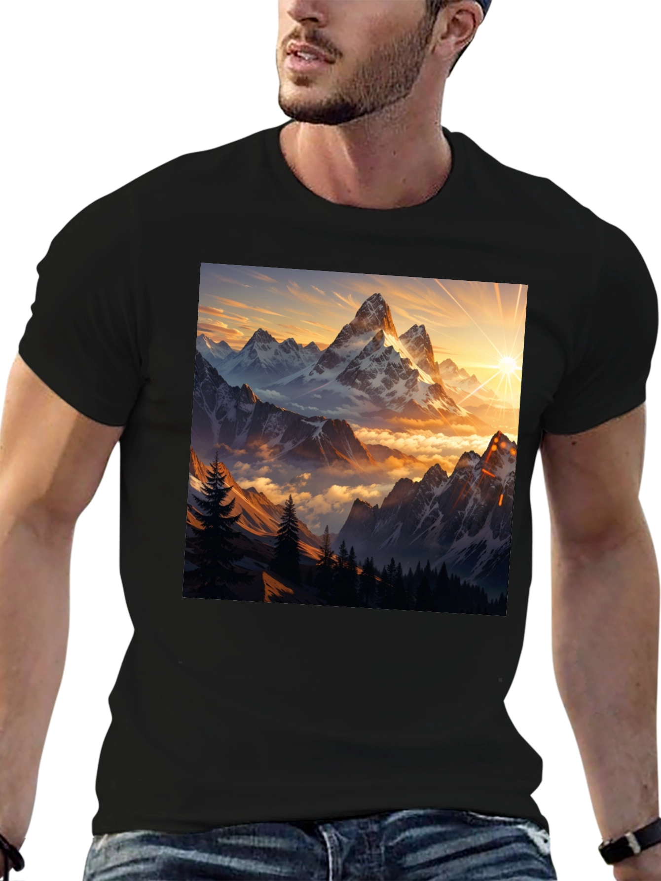 Mountain Sunset Graphic Tee - Nature Inspired Design
