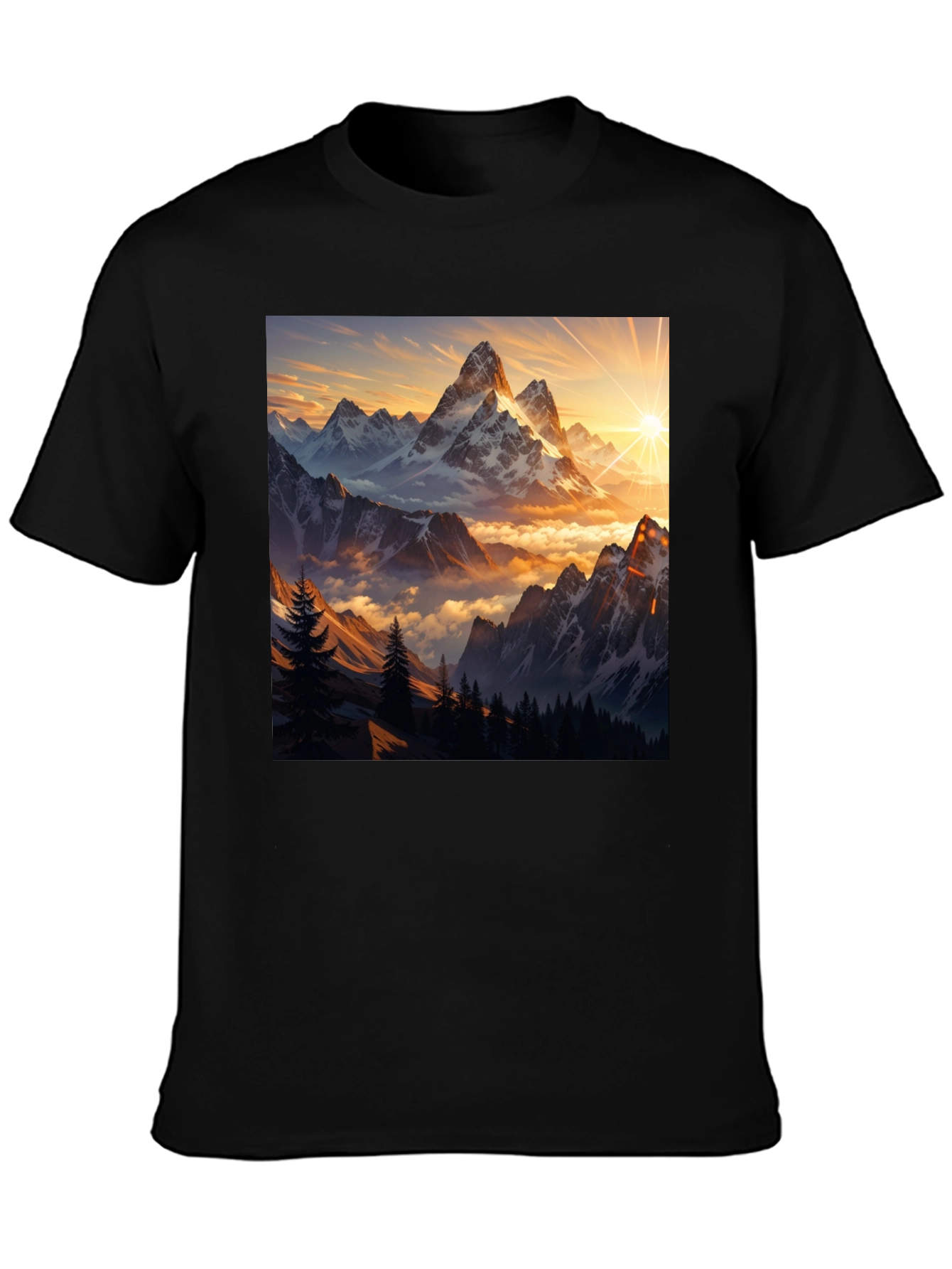 Mountain Sunset Graphic Tee - Nature Inspired Design