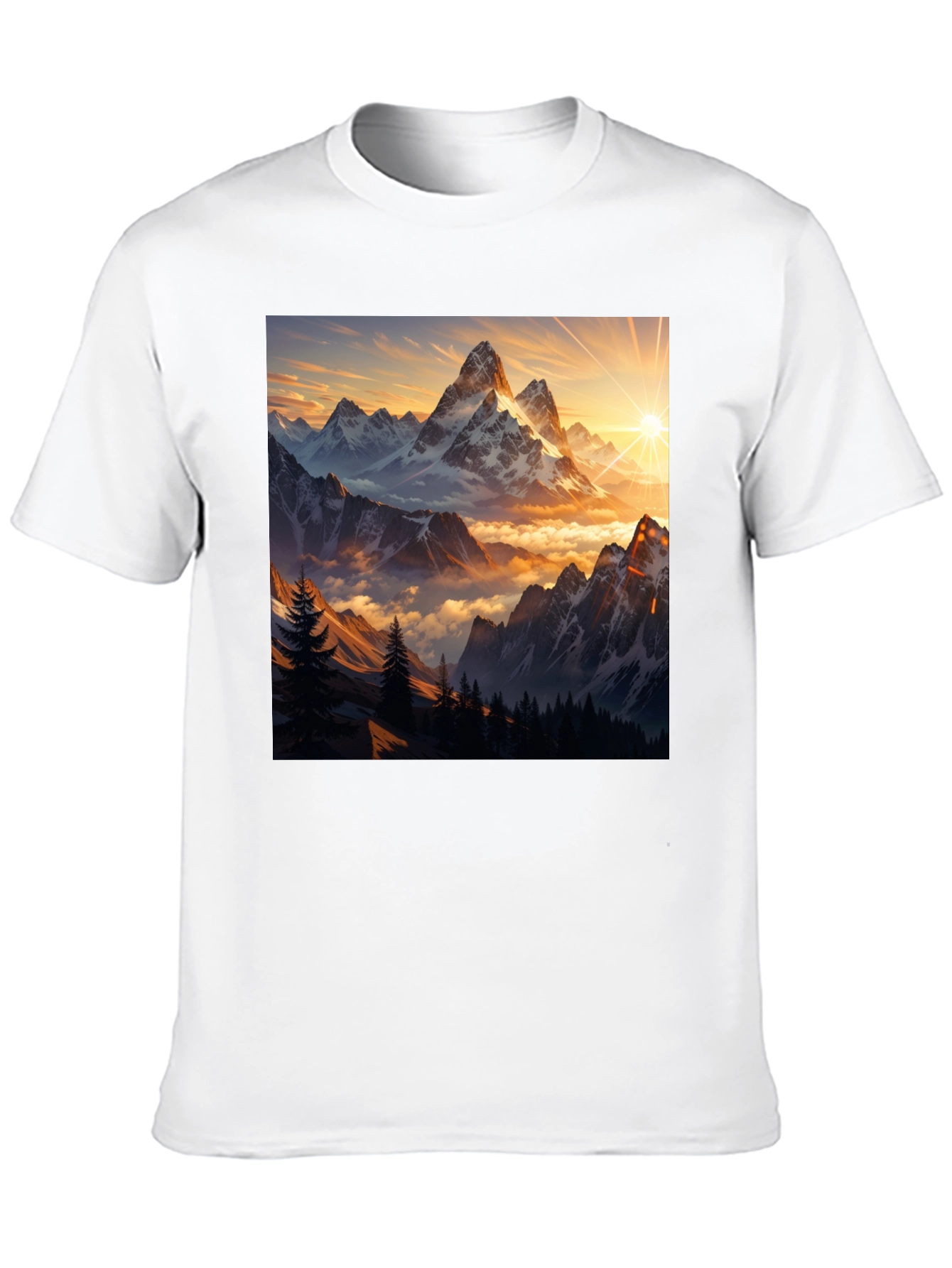 Mountain Sunset Graphic Tee - Nature Inspired Design