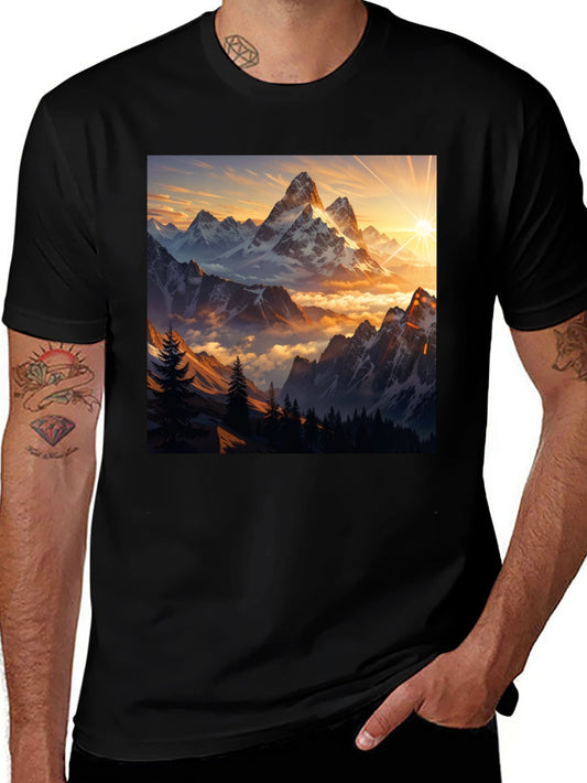Mountain Sunset Graphic Tee - Nature Inspired Design