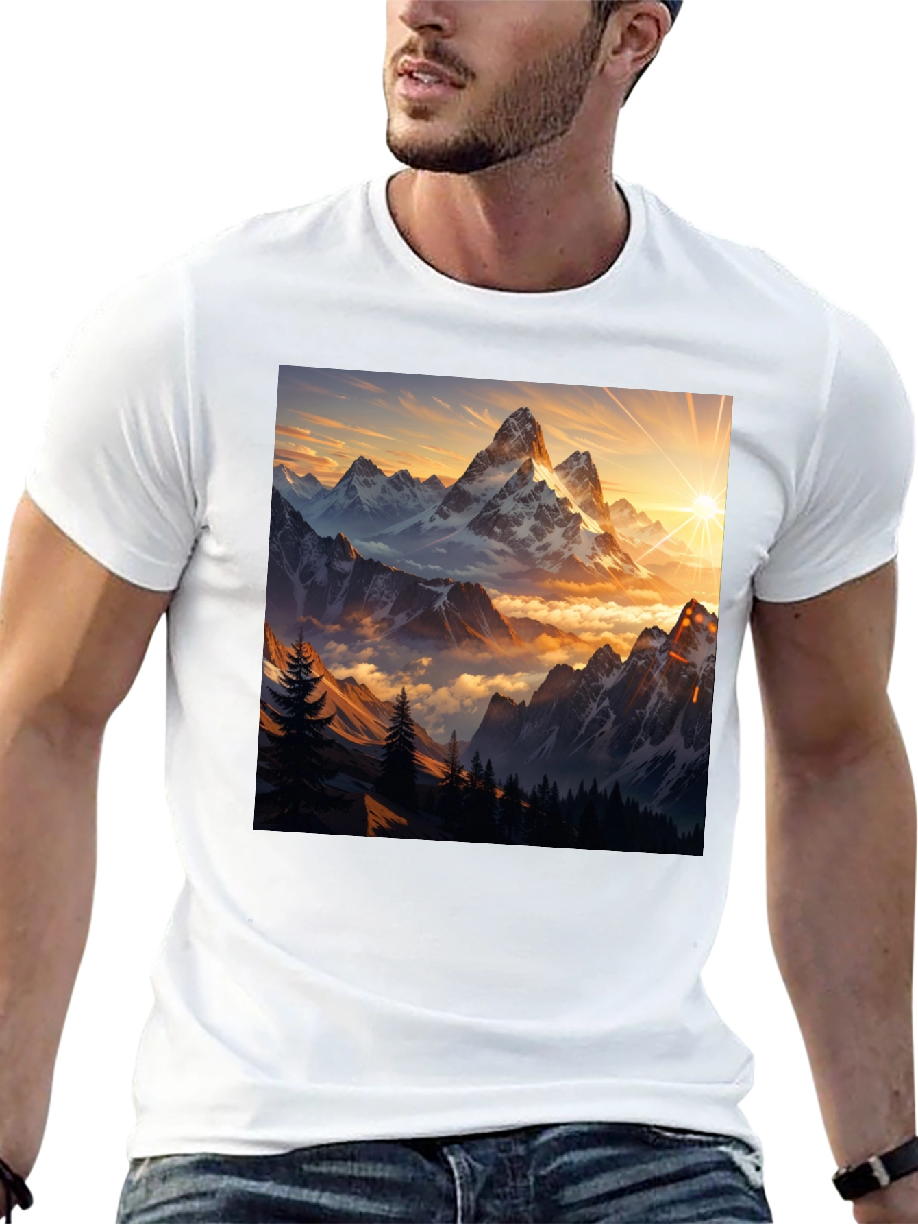 Mountain Sunset Graphic Tee - Nature Inspired Design
