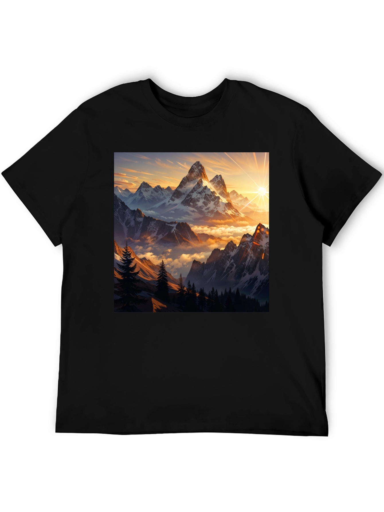 Mountain Sunset Graphic Tee - Nature Inspired Design