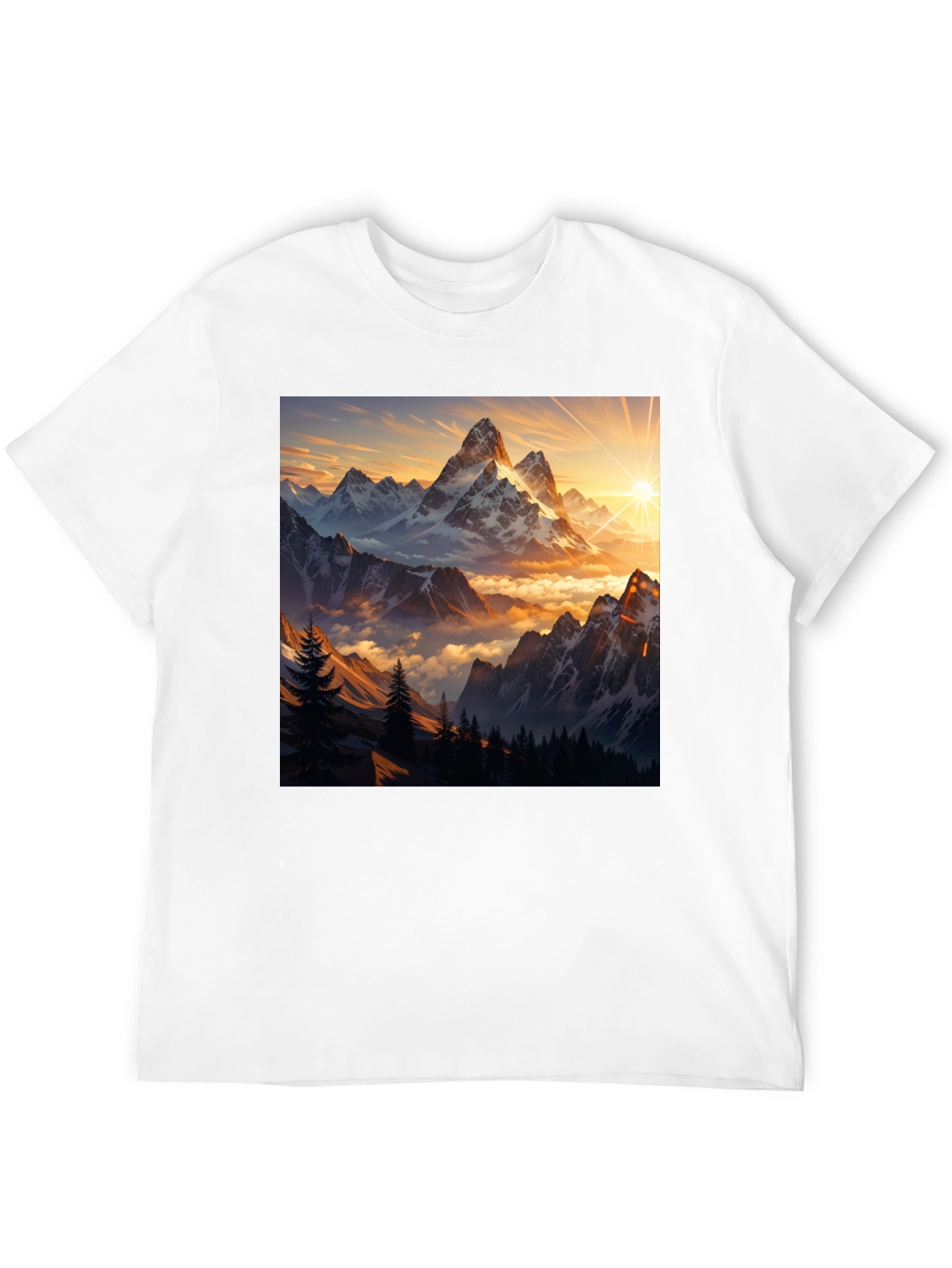 Mountain Sunset Graphic Tee - Nature Inspired Design
