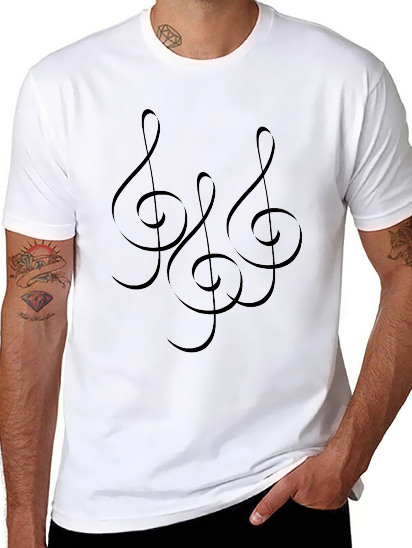Treble Clef Black T-Shirt