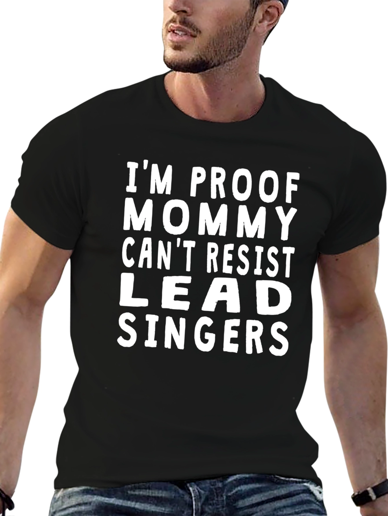 Funny Mommy Cant Resist Lead Singers Black T-Shirt