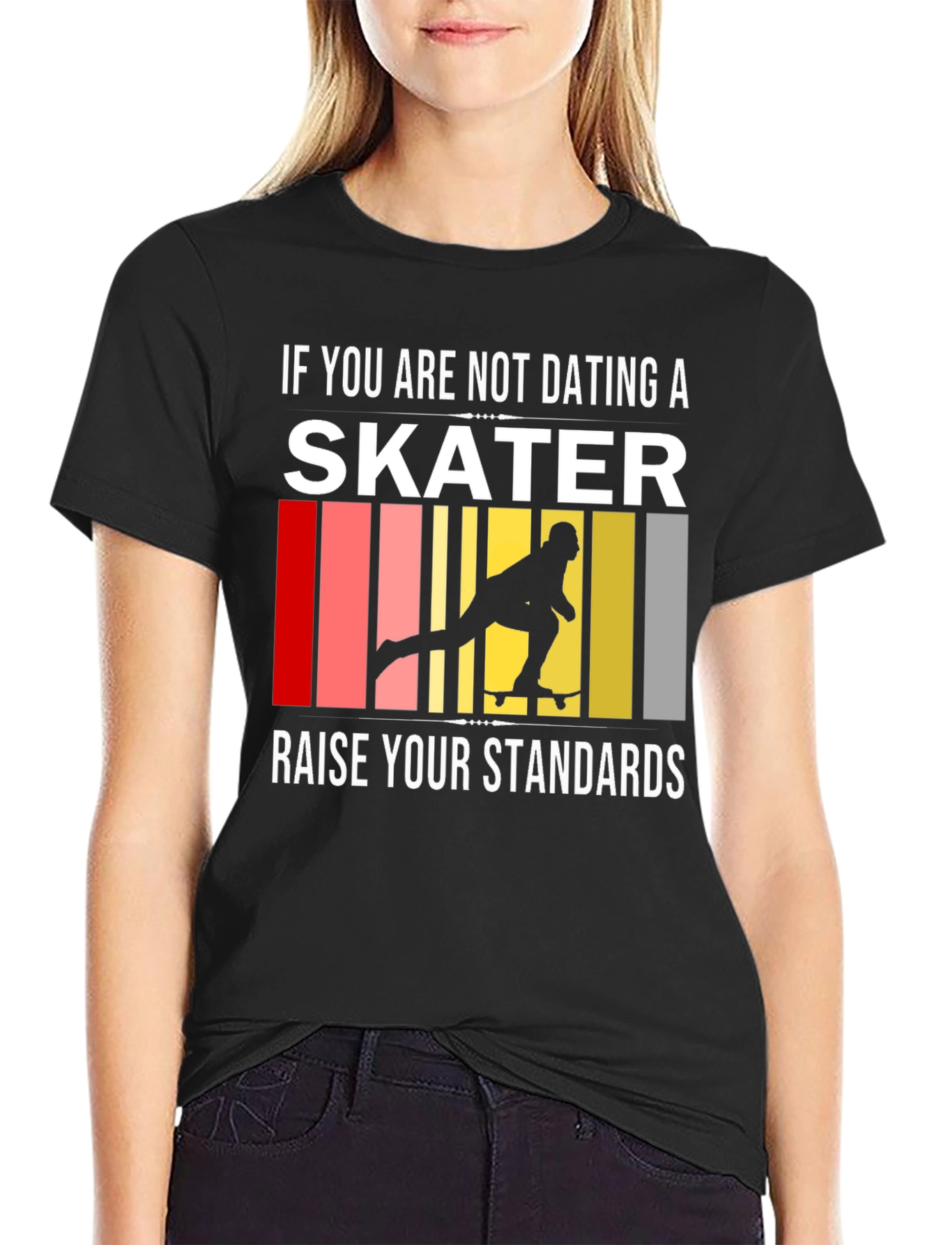 Skater Standards Graphic Tee - Black Cotton T-Shirt