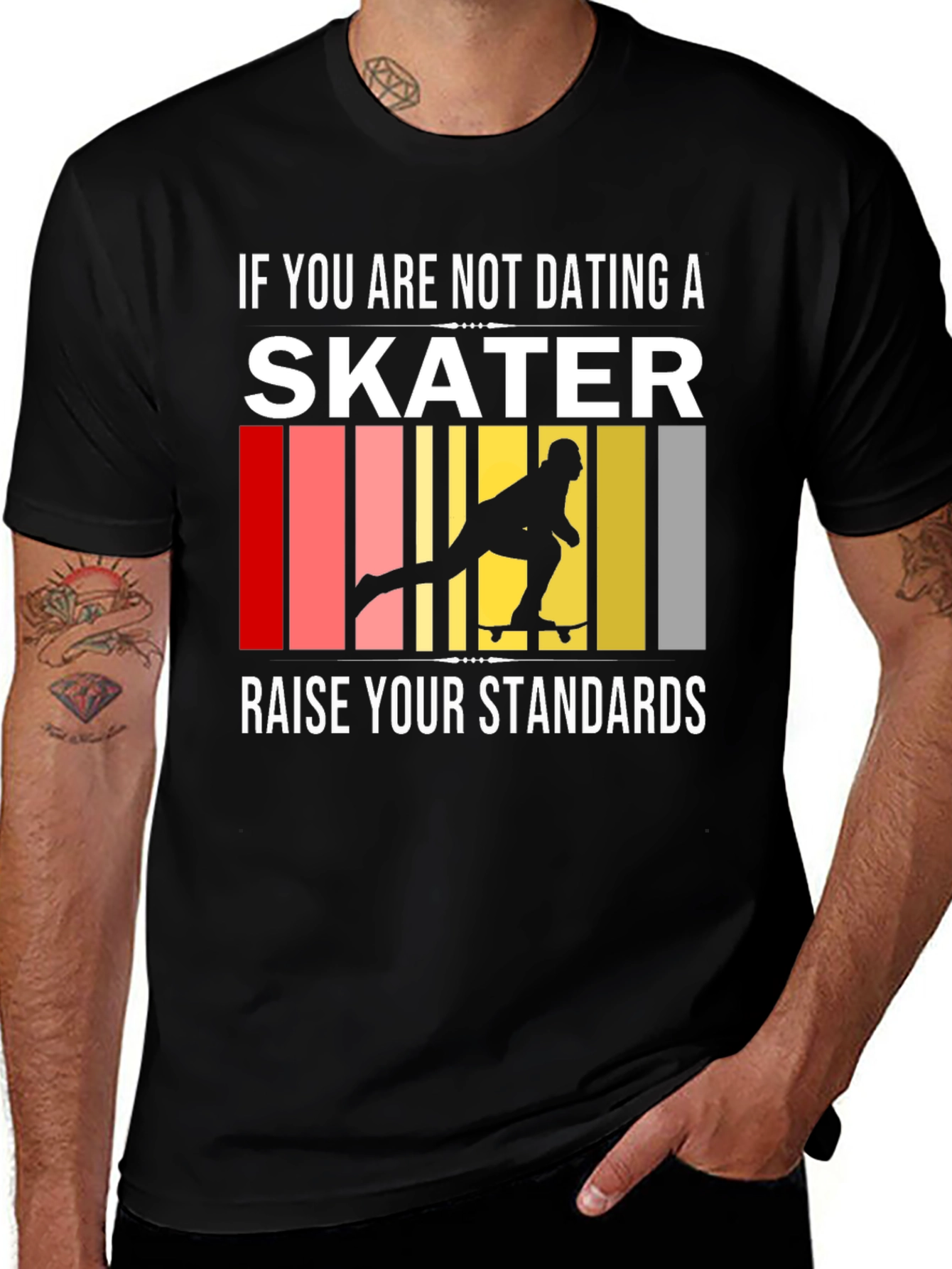 Skater Standards Graphic Tee - Black Cotton T-Shirt