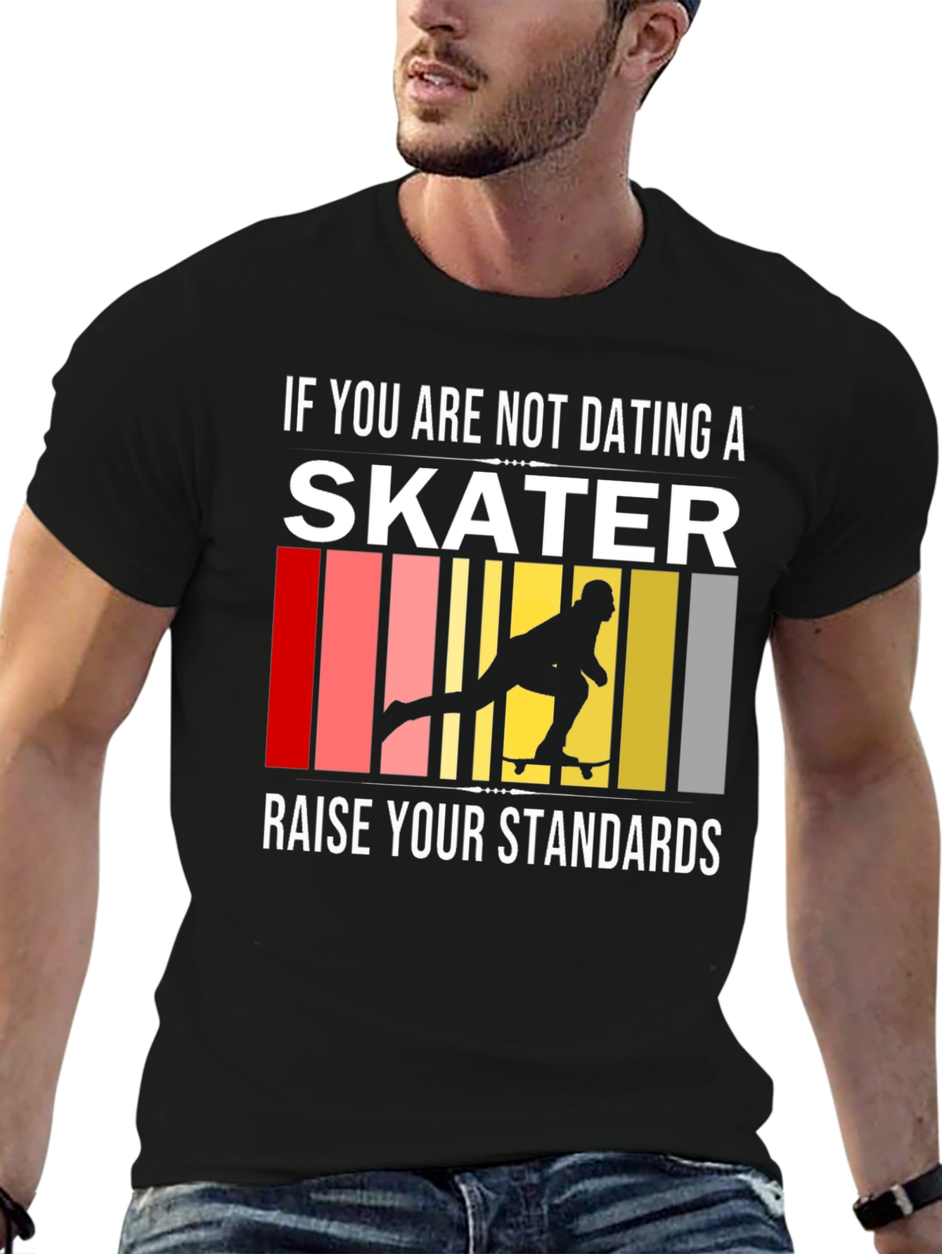 Skater Standards Graphic Tee - Black Cotton T-Shirt