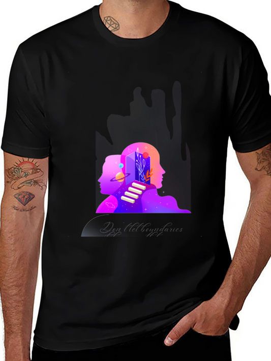 Cosmic Mind T-Shirt - Unisex Black Tee with Galaxy Design