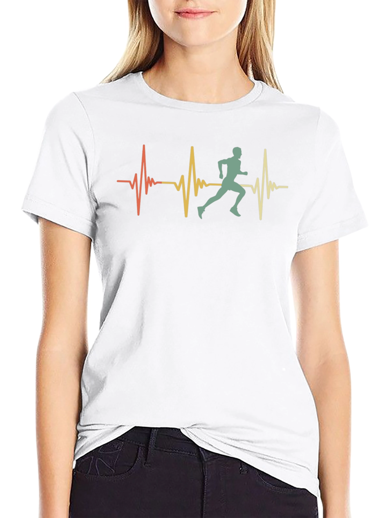 Runner Heartbeat Graphic Tee - Black