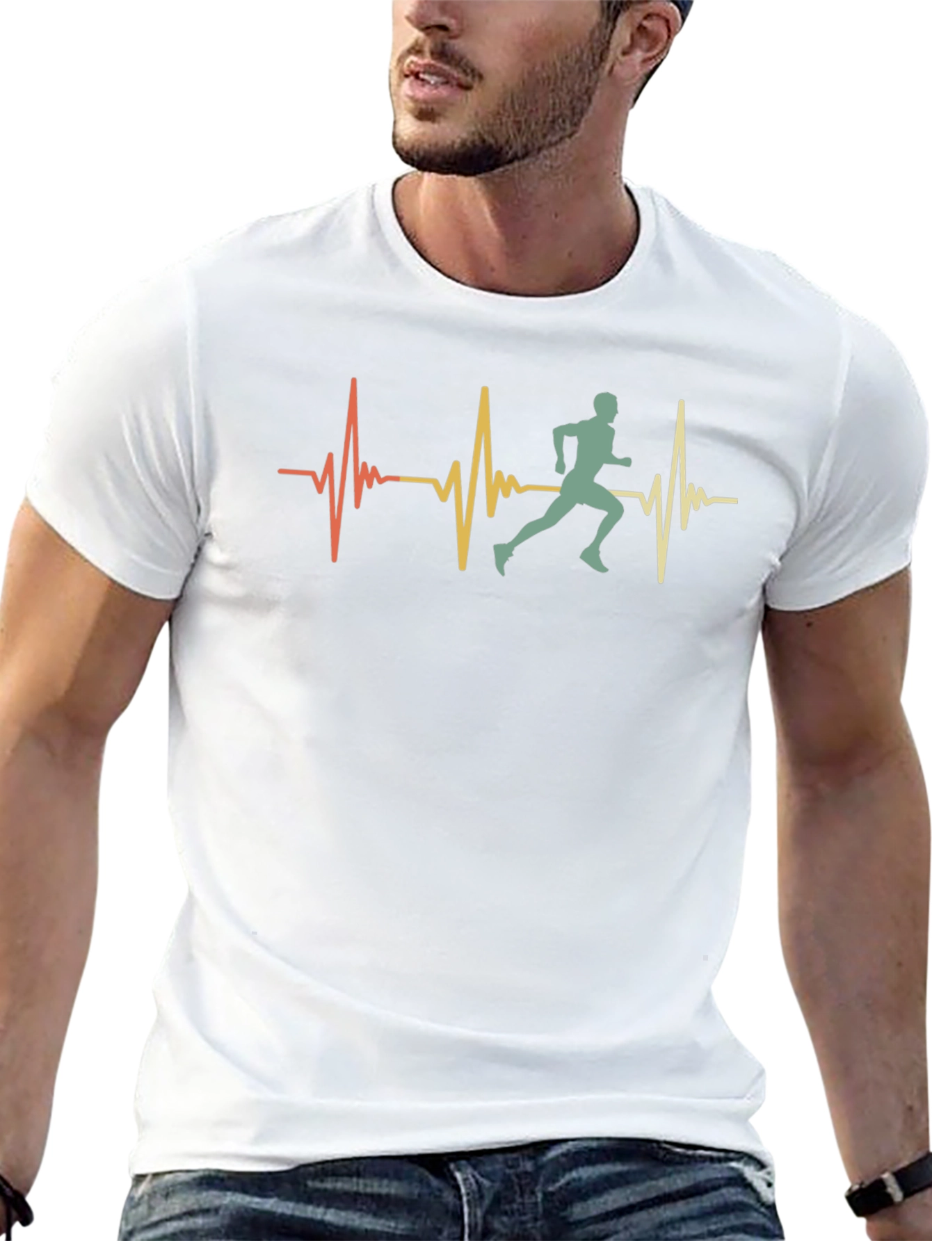 Runner Heartbeat Graphic Tee - Black