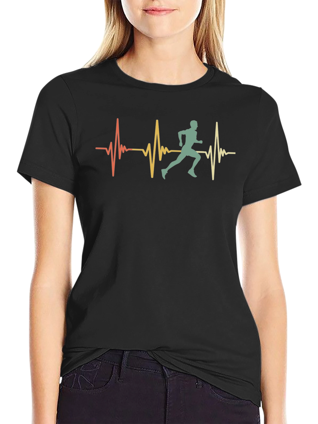 Runner Heartbeat Graphic Tee - Black