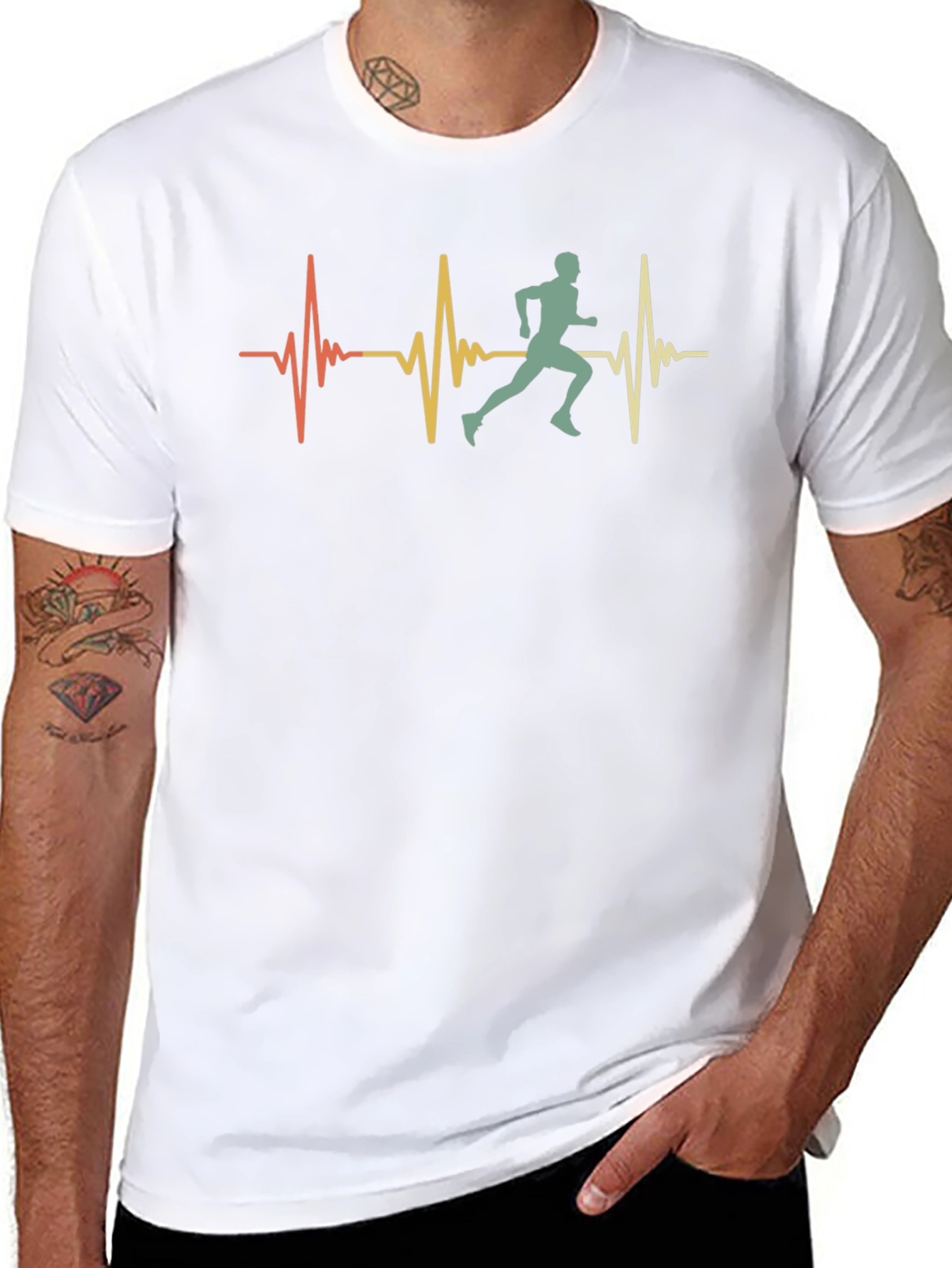 Runner Heartbeat Graphic Tee - Black