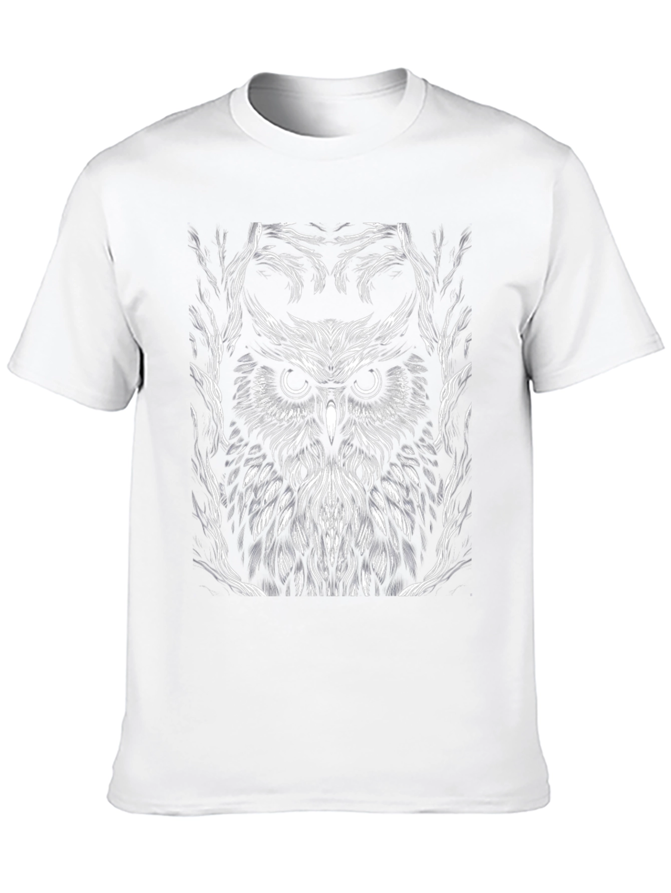 Owl Graphic Tee - Black Cotton T-Shirt